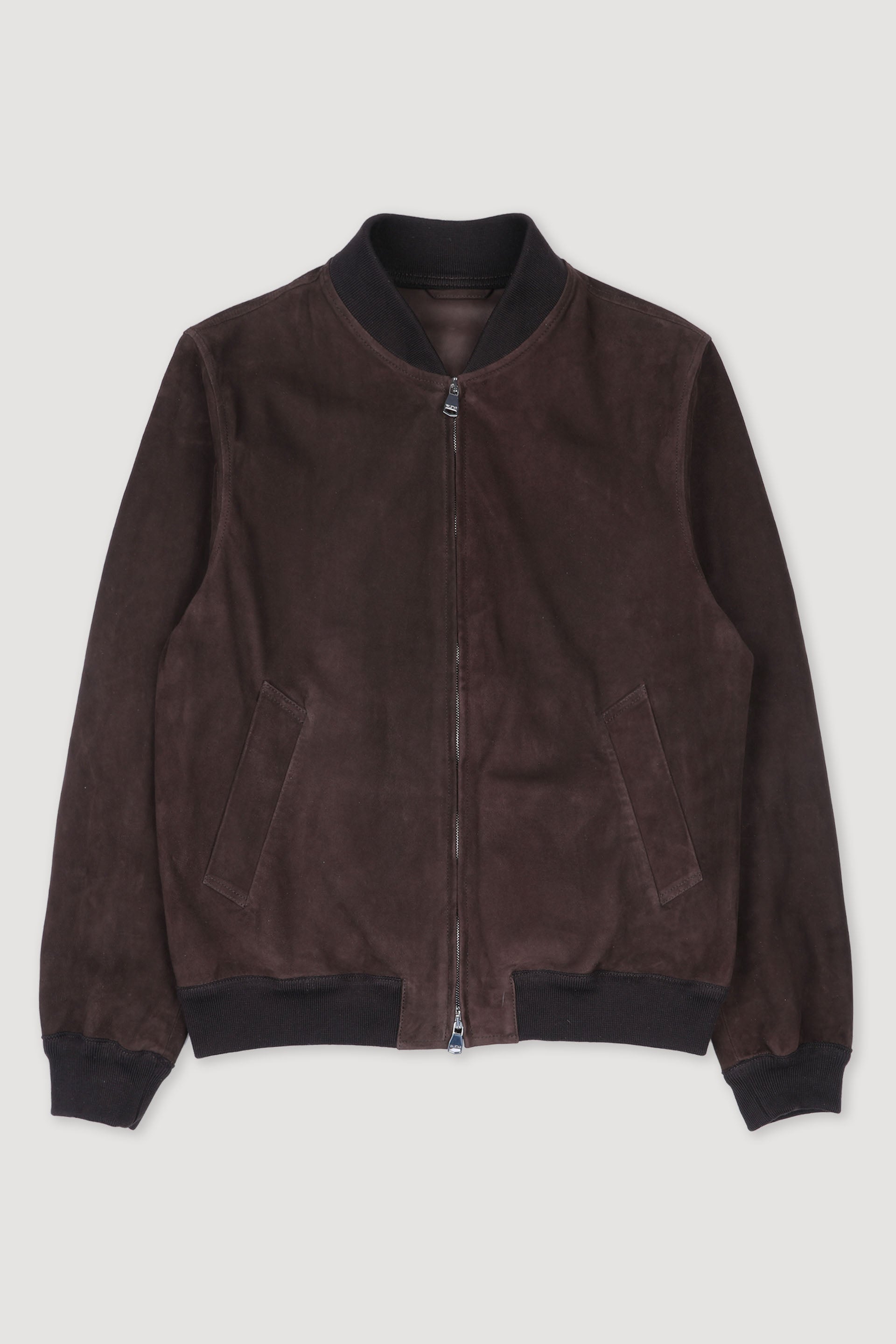 Unlined bomber Jacket in suede Brown Caffè