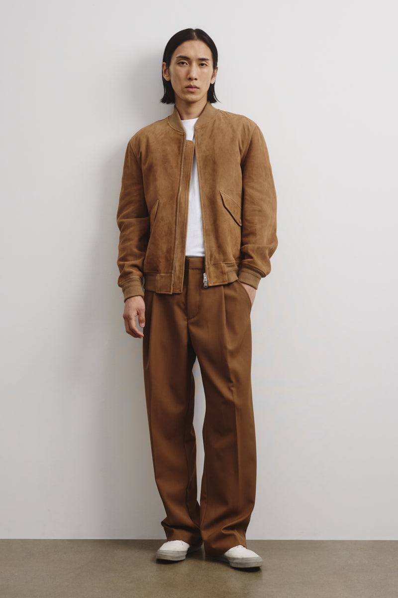 Giubbotto bomber Sergent in suede, sfoderato. Beige - Arachide