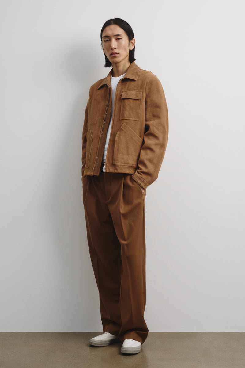 Giubbotto Brad in suede, sfoderato. Beige - Arachide