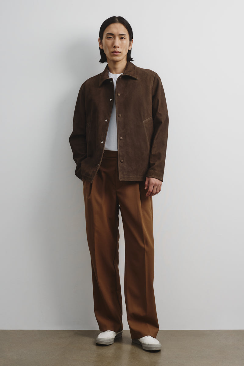 Coach jacket Ted in suede, sfoderata. Verde - Muschio