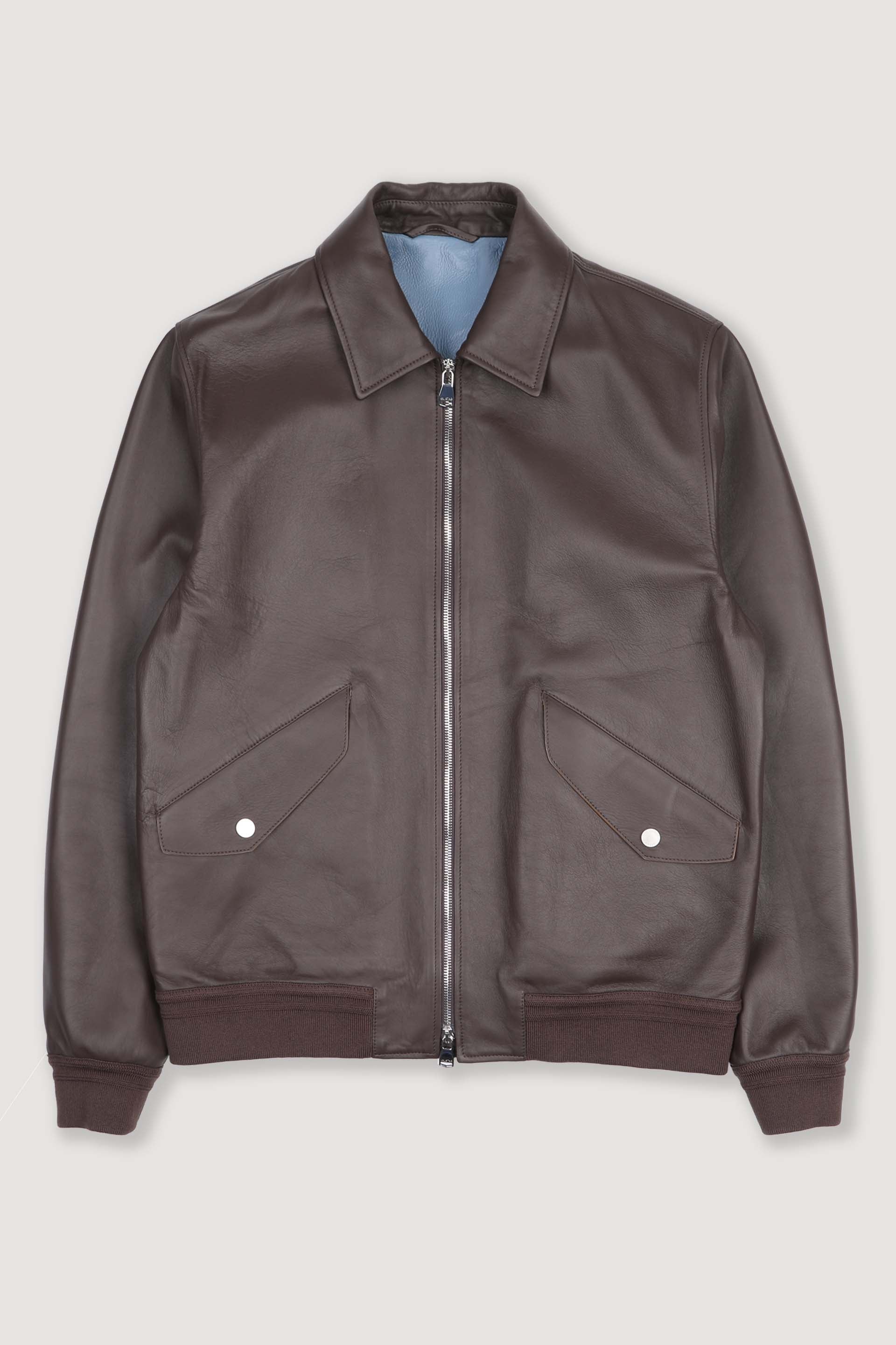 Flight jacket Roy in nappa, sfoderata. Marrone - Caffè