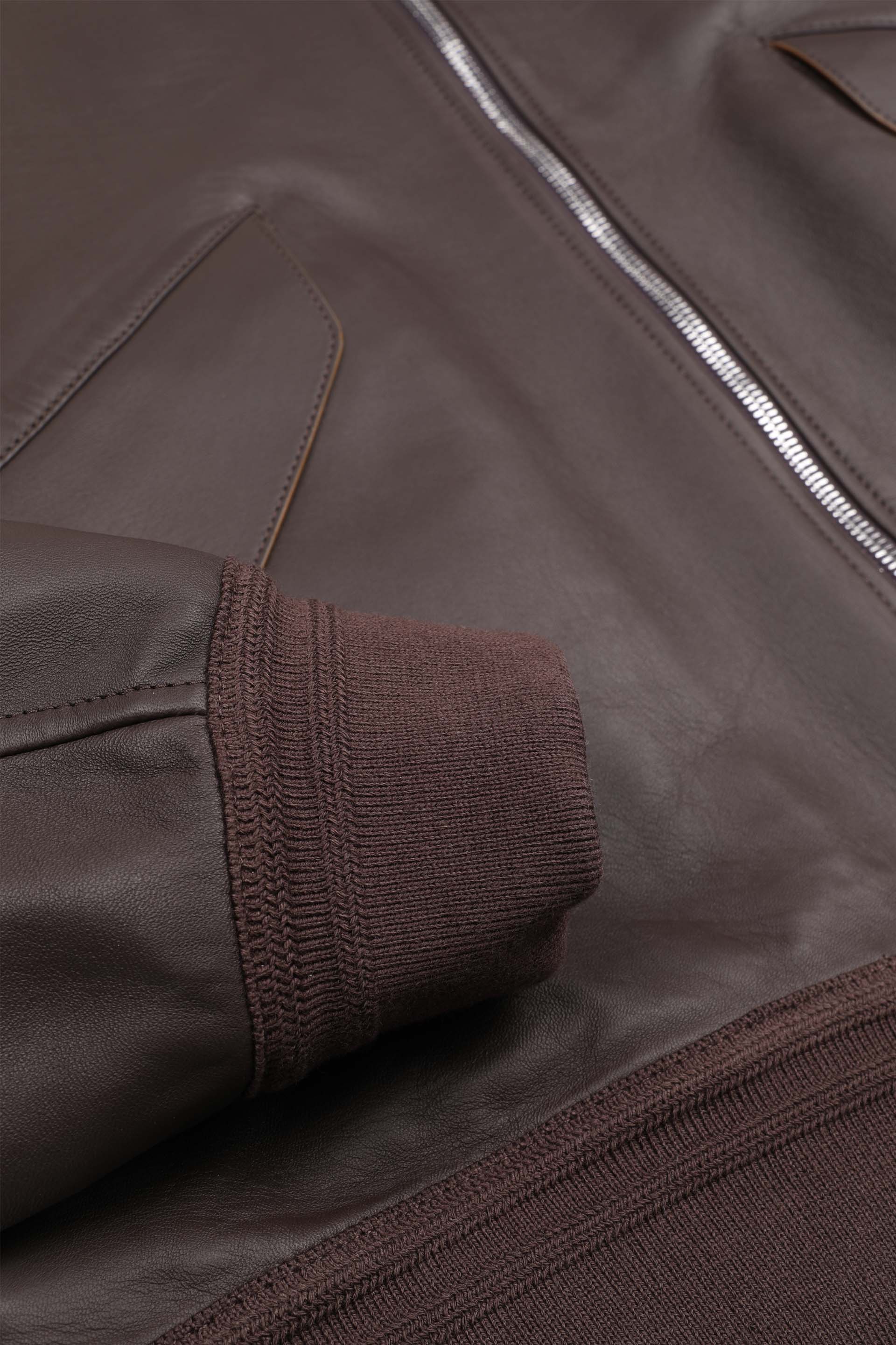 Flight jacket Roy in nappa, sfoderata. Marrone - Caffè