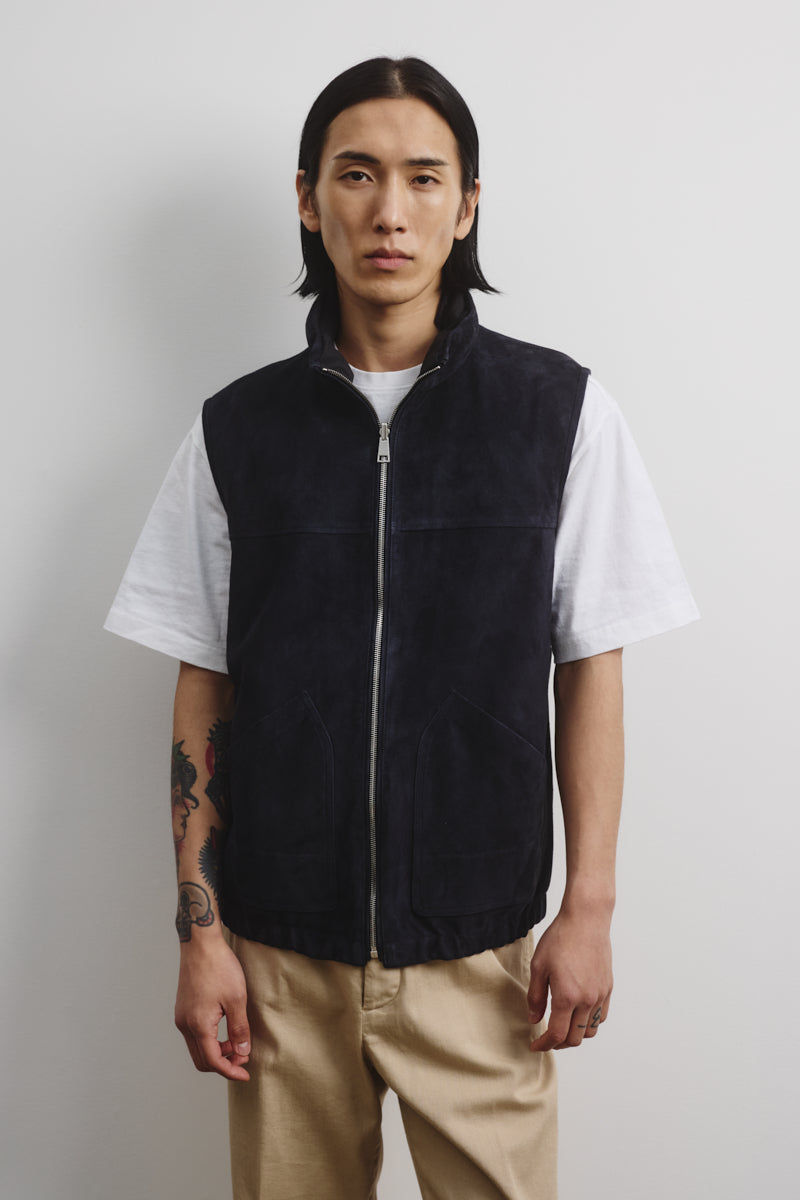 Smanicato Foley reversibile in suede e tessuto waterproof - Blu