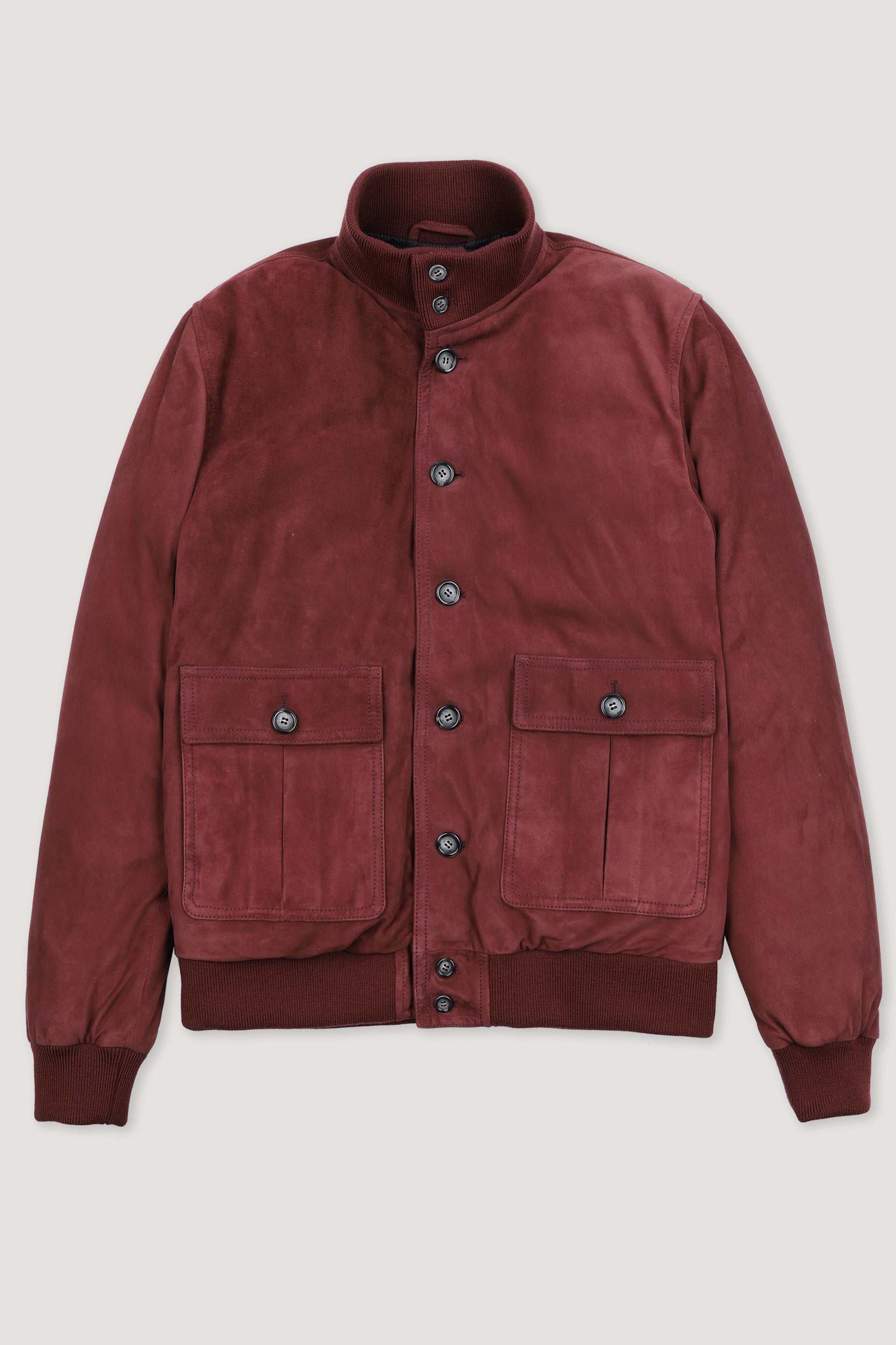 Goose down padded Valstarino in suede leather. Red - Myrtle