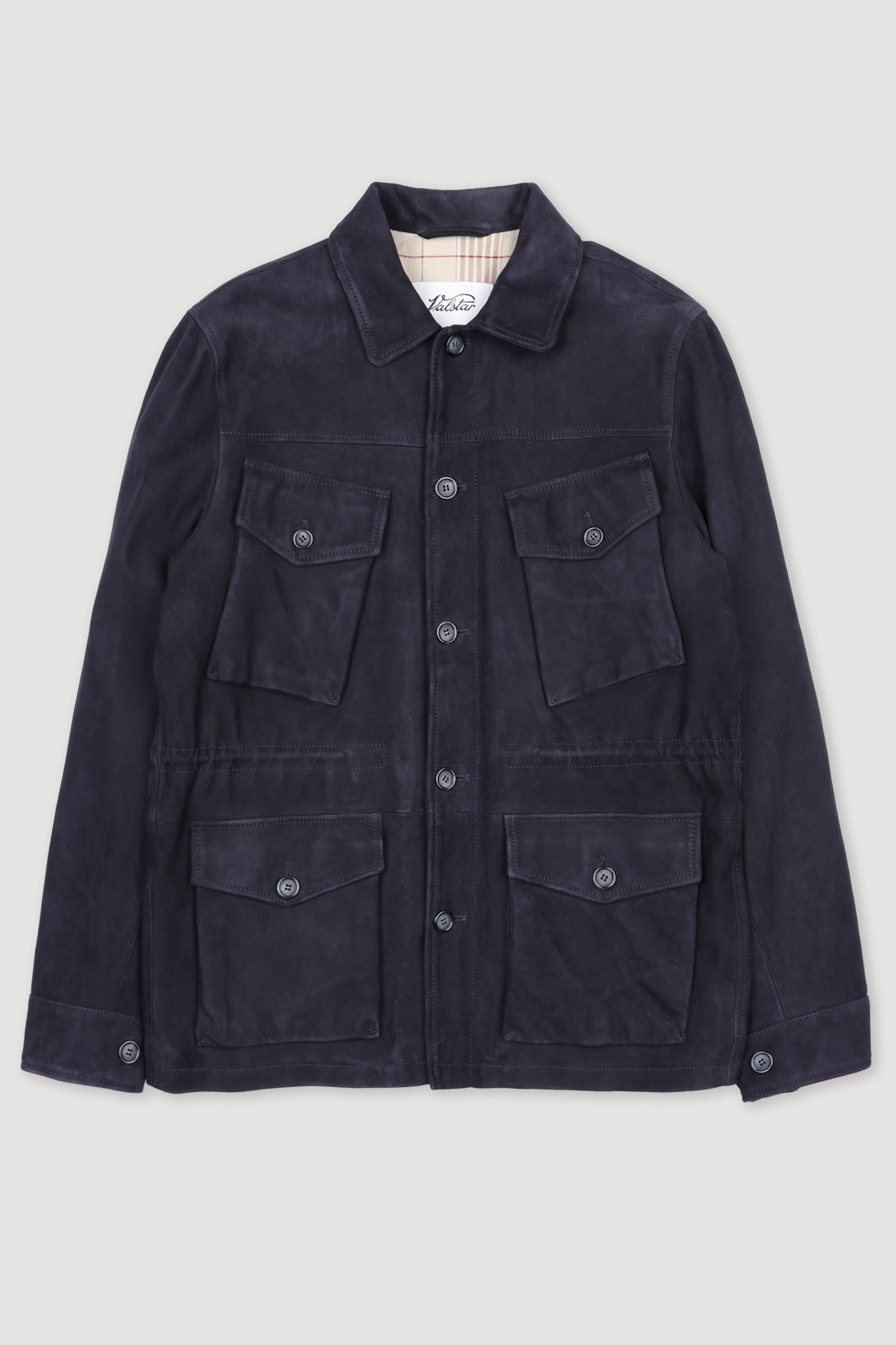 GIUBBOTTO INBOTTITO, SUEDE - Dark blue