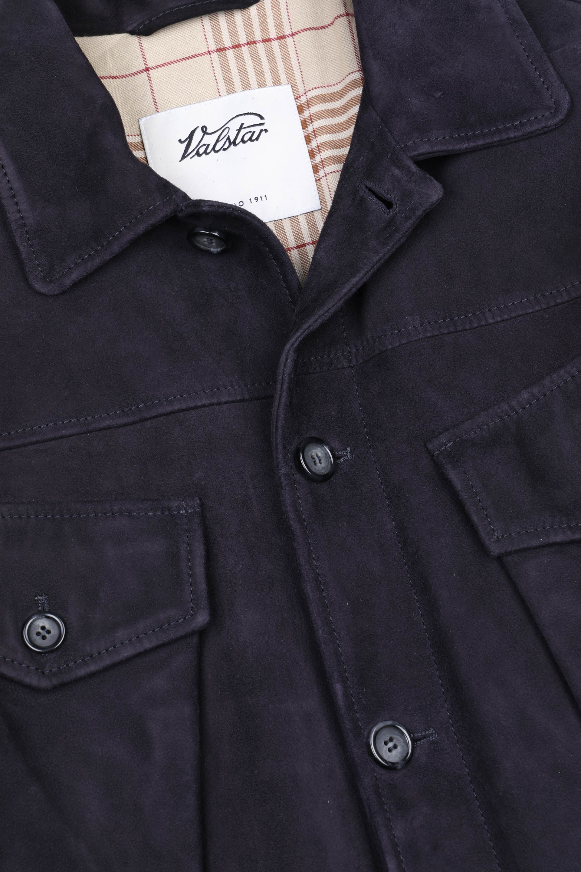 GIUBBOTTO INBOTTITO, SUEDE - Dark blue