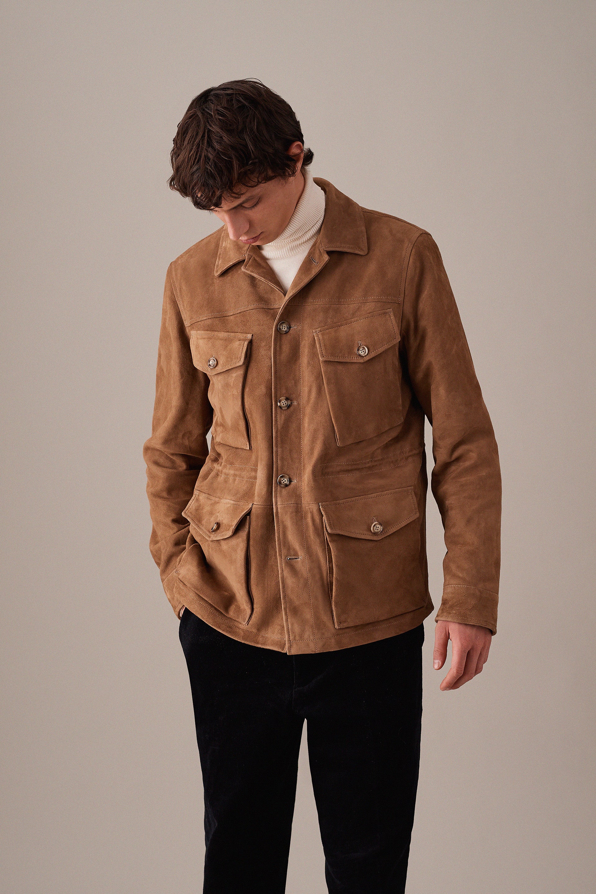 GIUBBOTTO INBOTTITO, SUEDE - Arachide