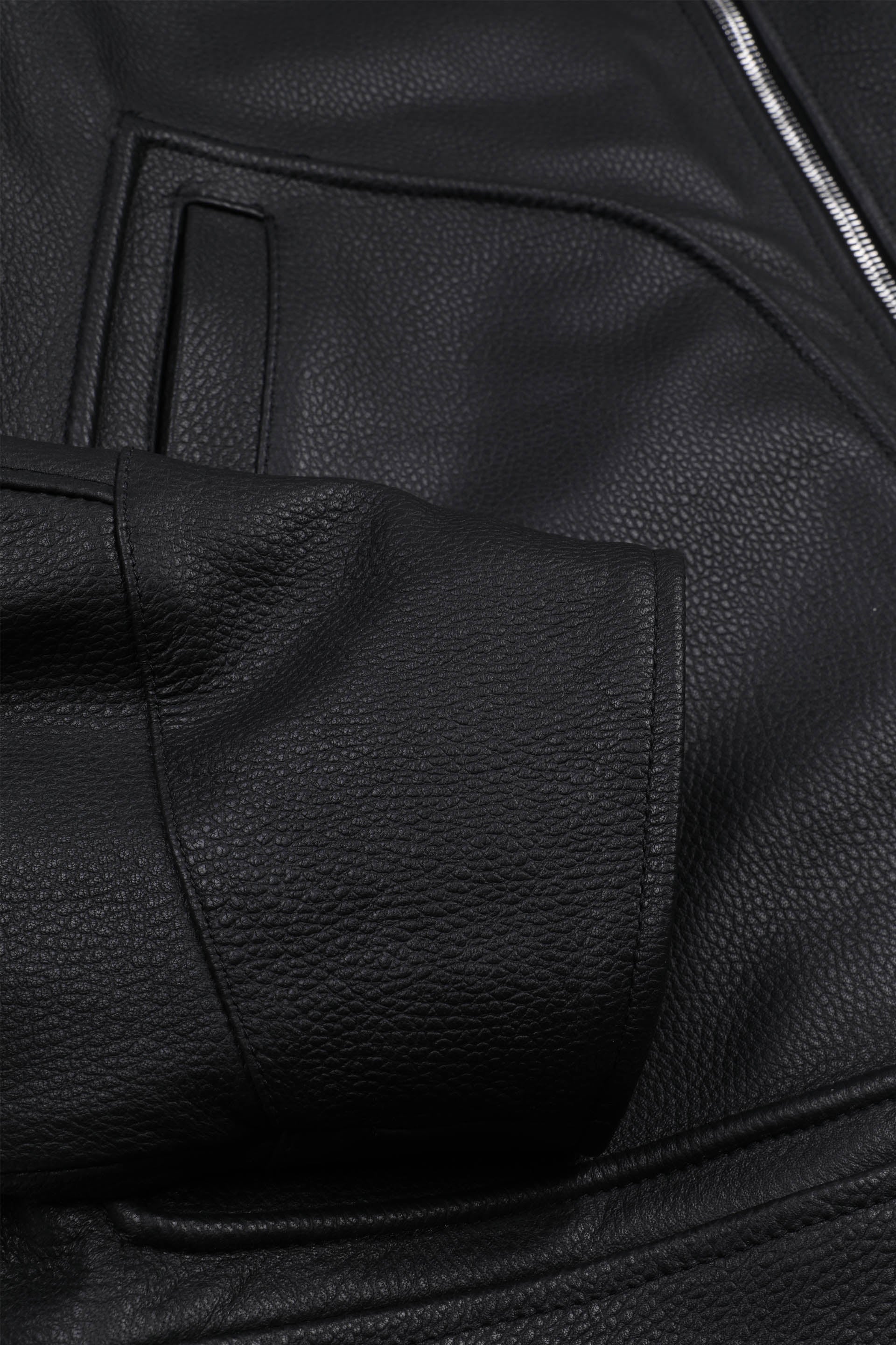 GIUBBOTTO BIKER CON ZIP IMBOTTITO, NAPPA STAMPATA - Black