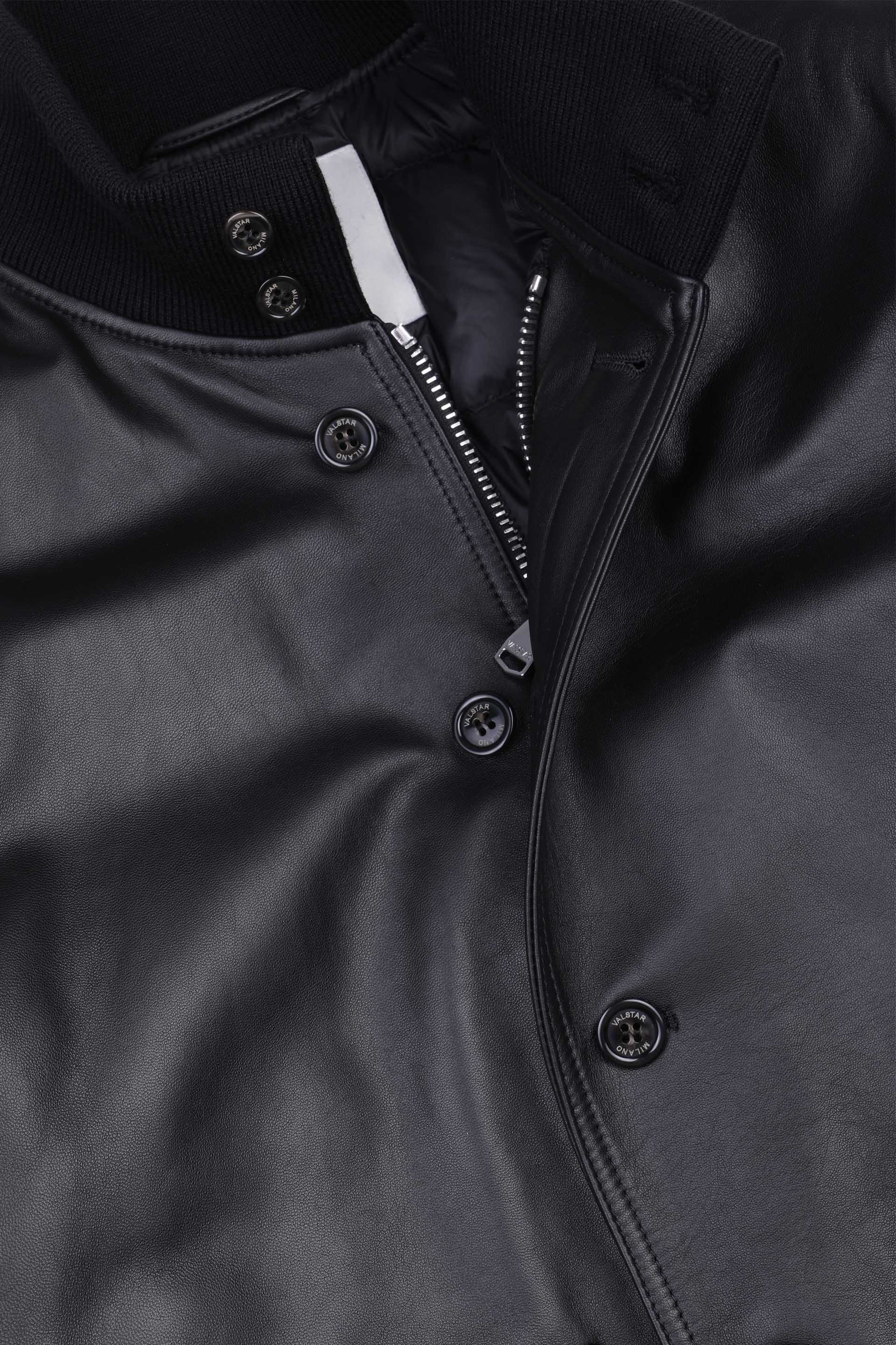 GIUBBOTTO VALSTARINO IMBOTTITO PIUMA, NAPPA - Black