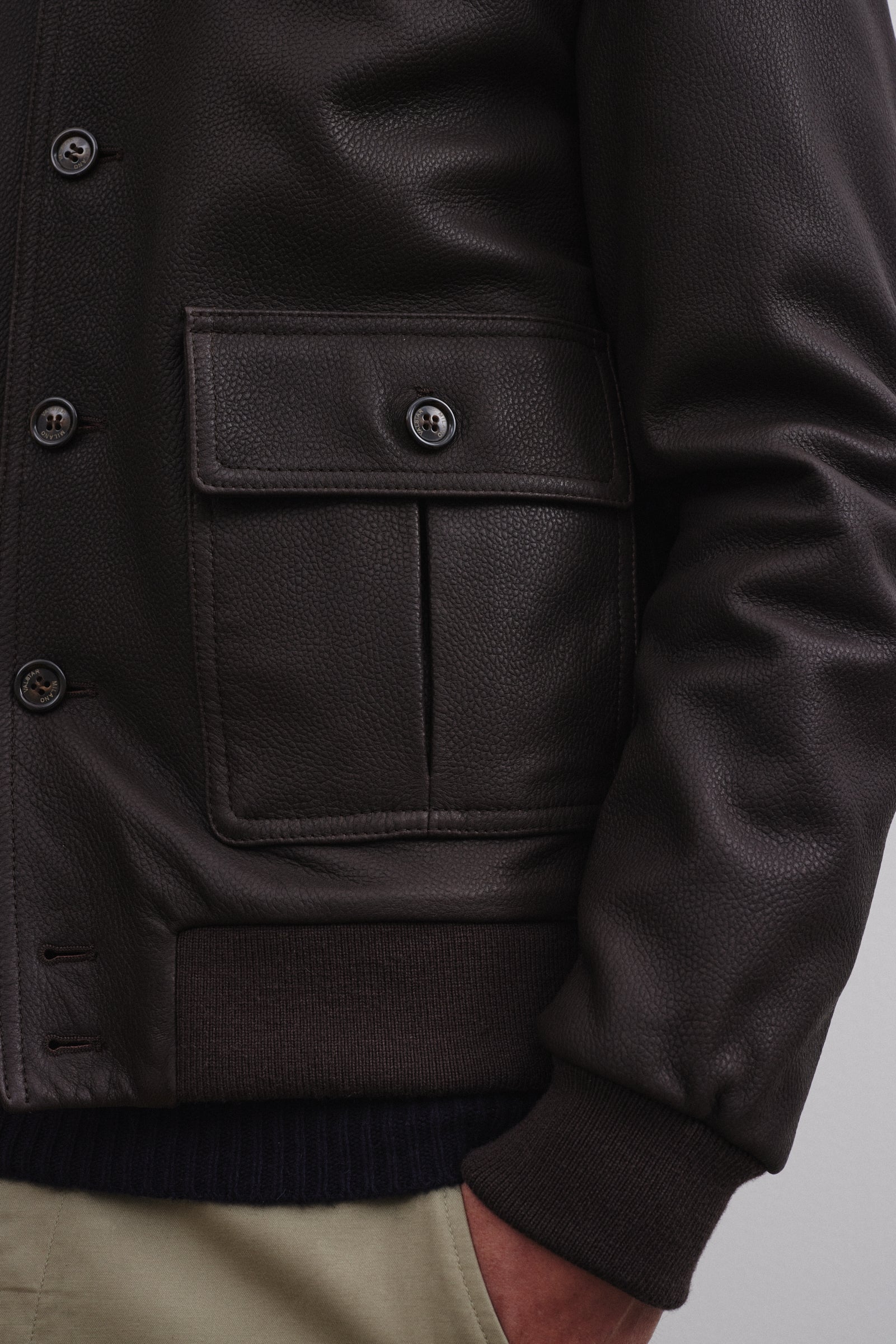 GIUBBOTTO VALSTARINO IMBOTTITO PIUMA, NAPPA STAMPATA - Ebano