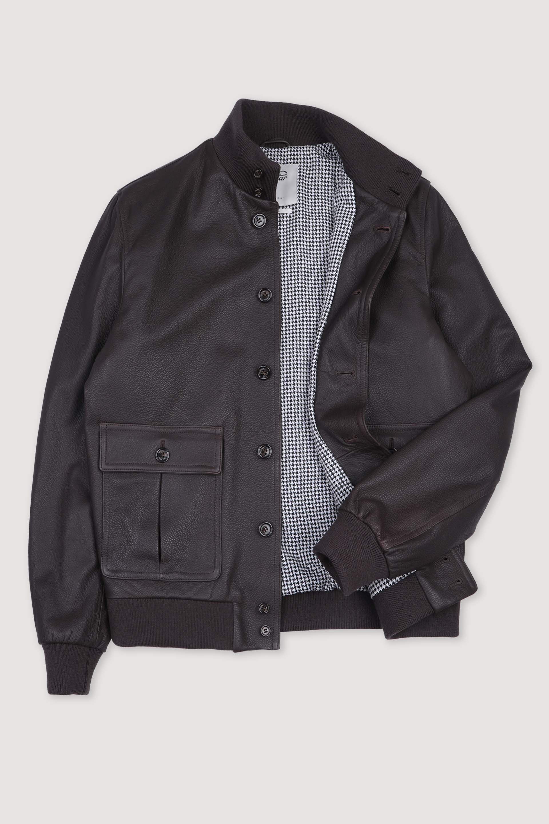 GIUBBOTTO VALSTARINO IMBOTTITO PIUMA, NAPPA STAMPATA - Ebano