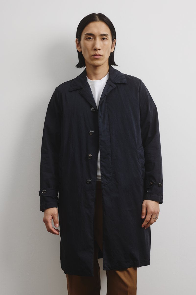 Trench Torino in cotone misto nylon, sfoderato. - Navy blue