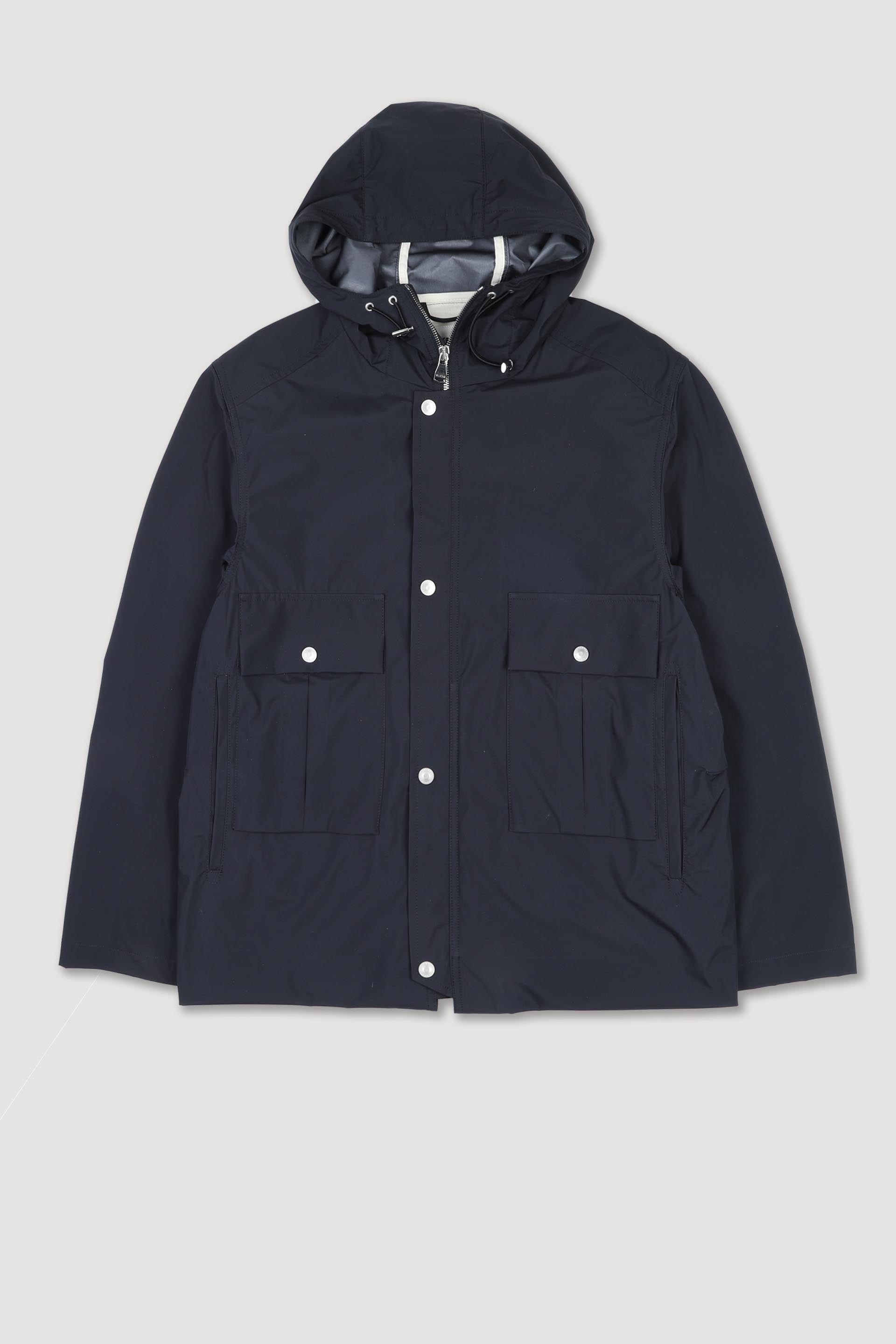 Gardiner parka in 3 layer microfiber, waterproof. - Navy