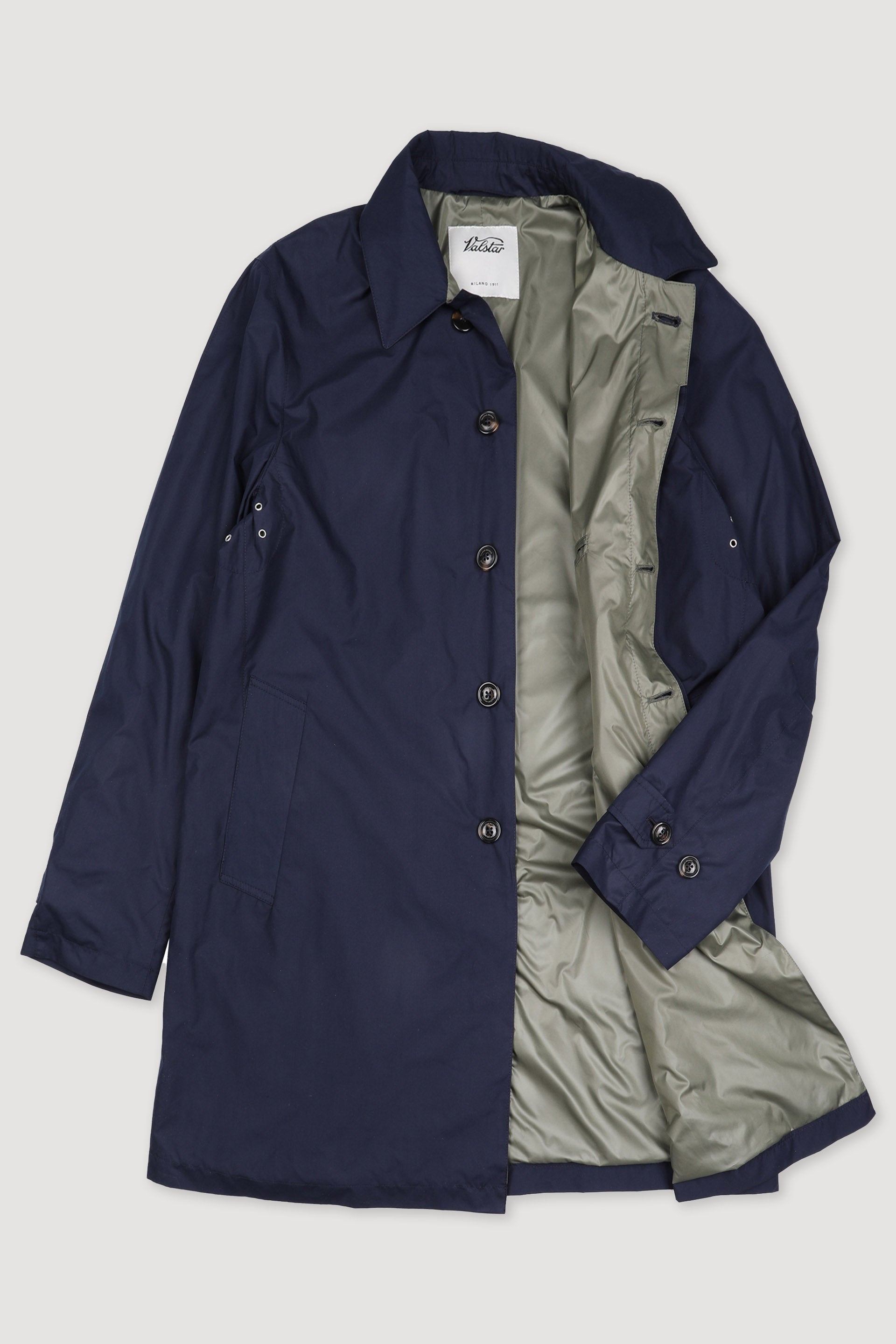 TRENCH MILANO TASCABILE, FODERATO, TESSUTO OPACO WR ULTRALEGGERO - Navy blue