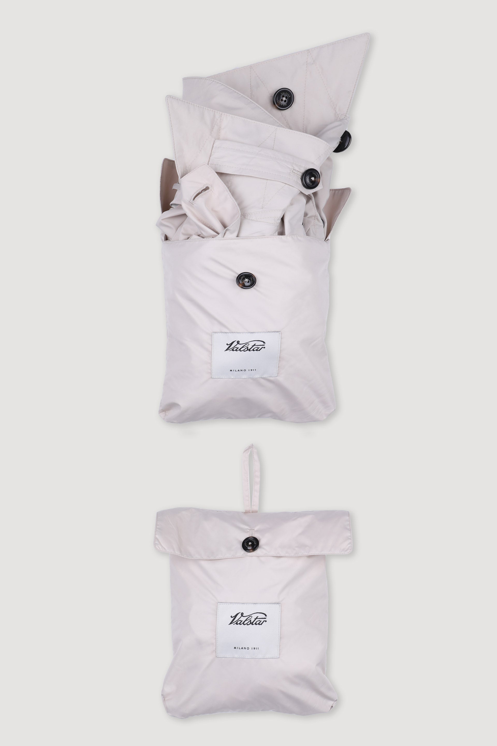 TRENCH MILANO TASCABILE, FODERATO, TESSUTO OPACO WR ULTRALEGGERO - Latte