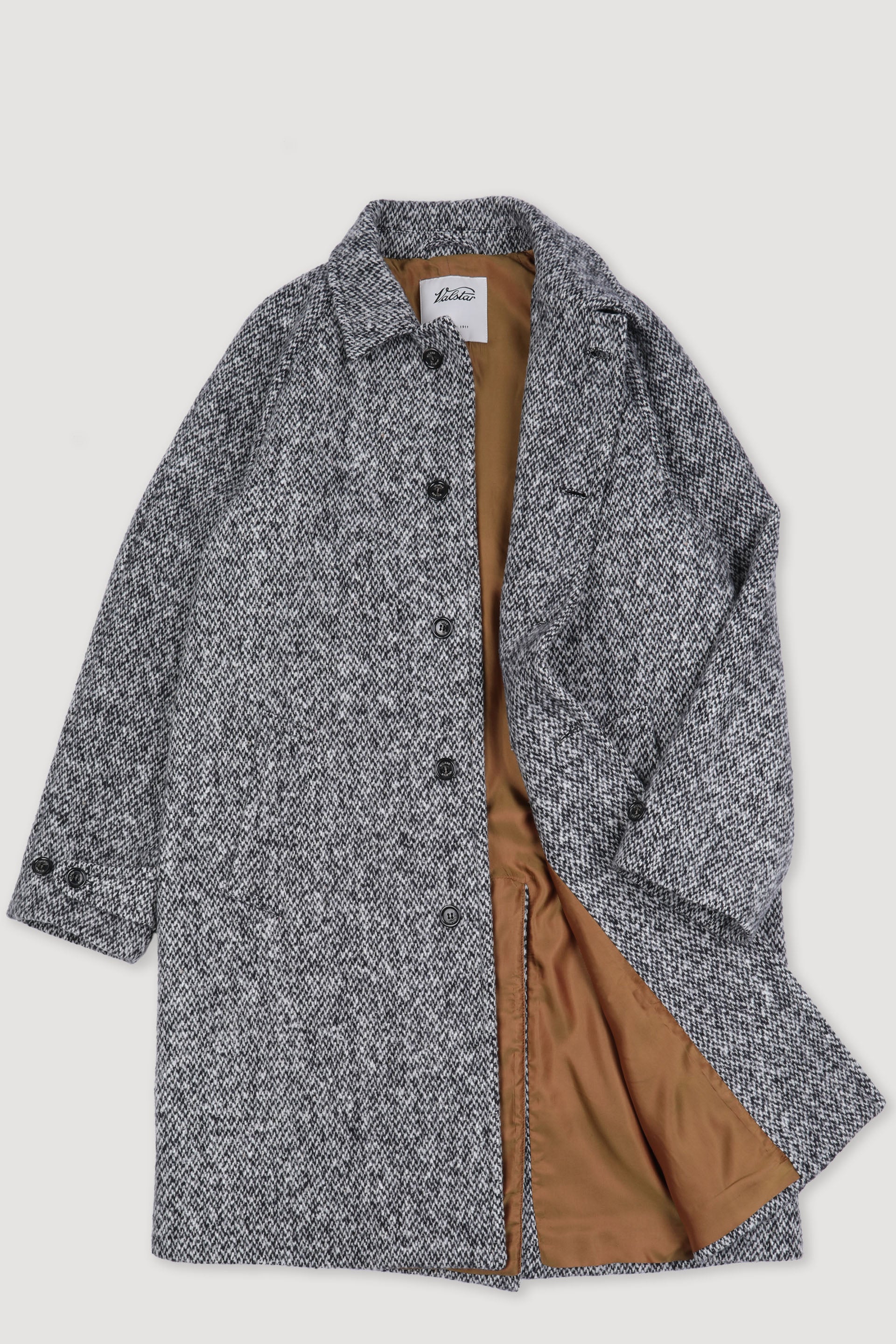 CAPPOTTO VITTORIO, FODERATO, BROKEN TWILL PURA LANA VERGINE - Grey