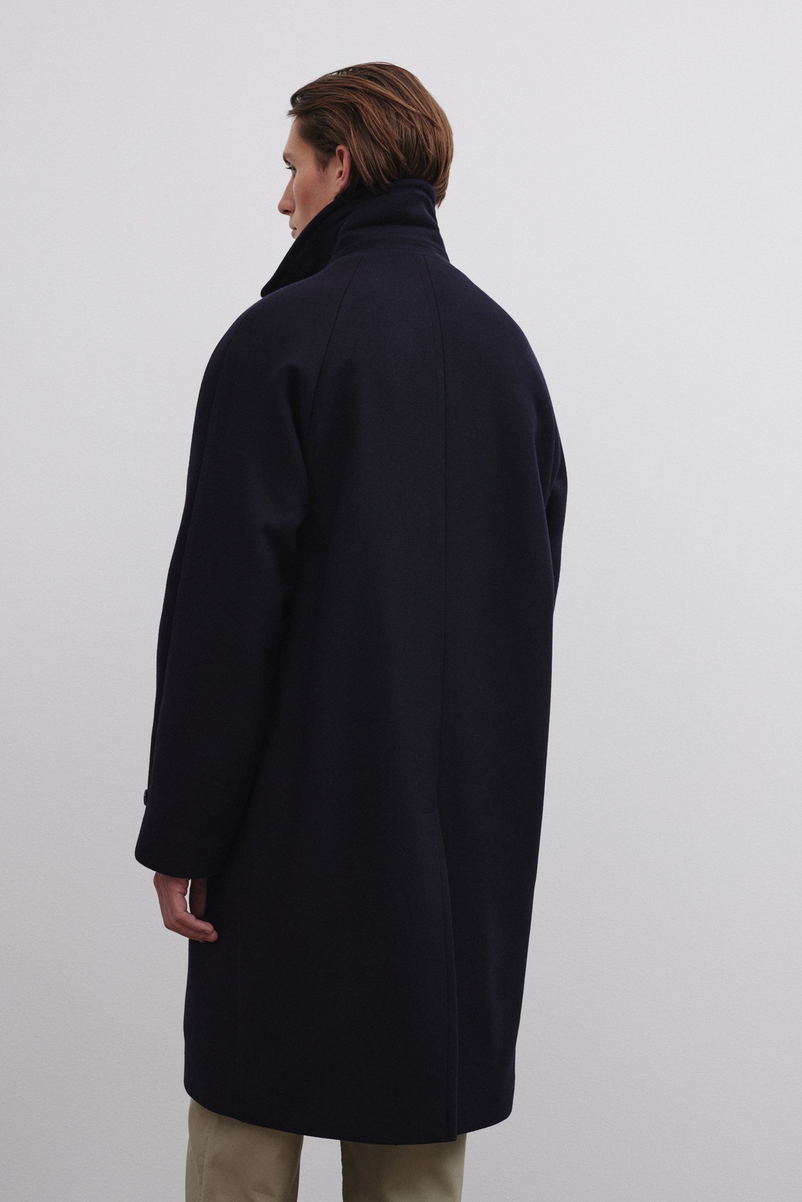 CAPPOTTO VITTORIO, FODERATO, PANNO IN LANA VERGINE - Navy blue