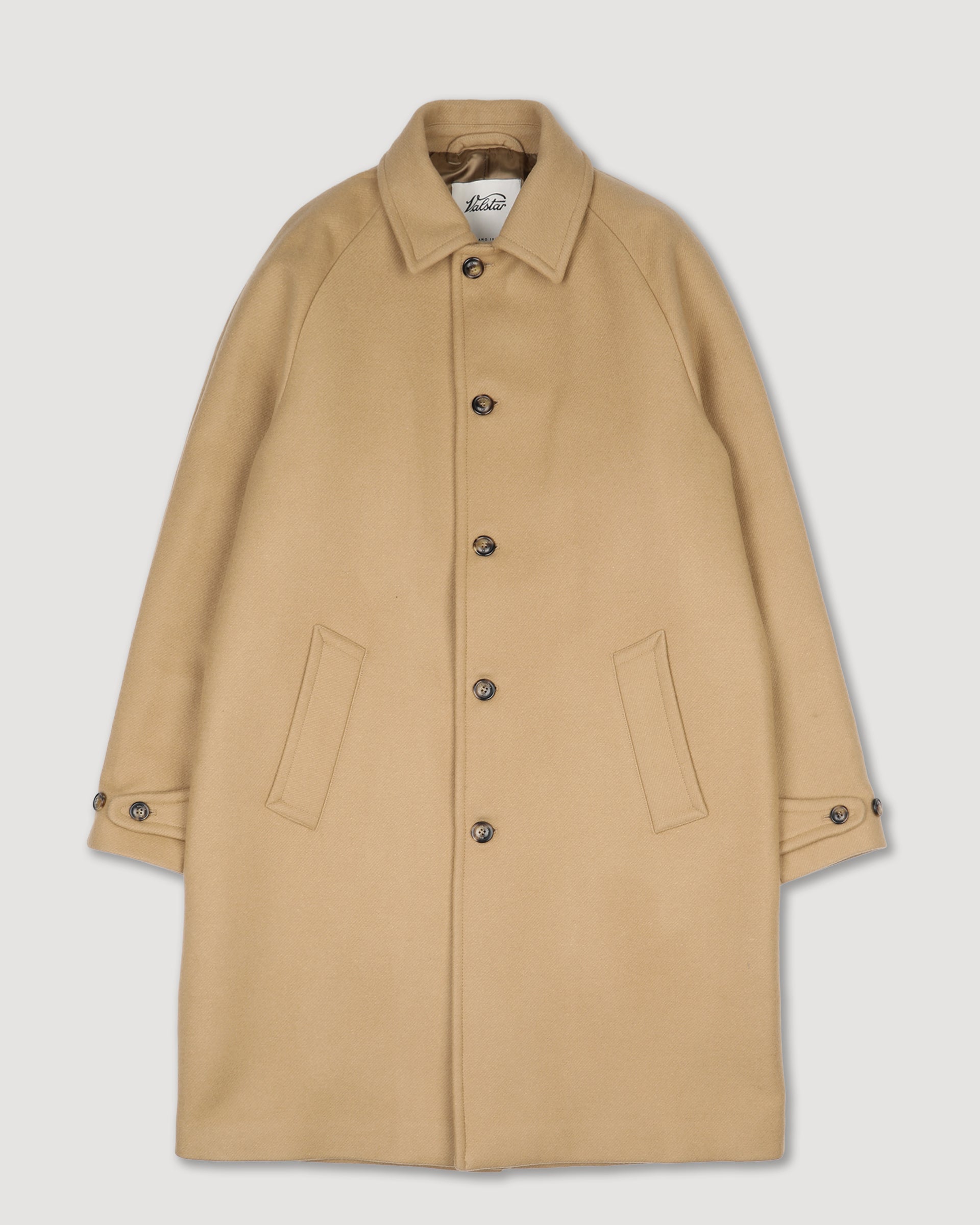 Vittorio lined overcoat in virgin wool felt. Beige - Camel