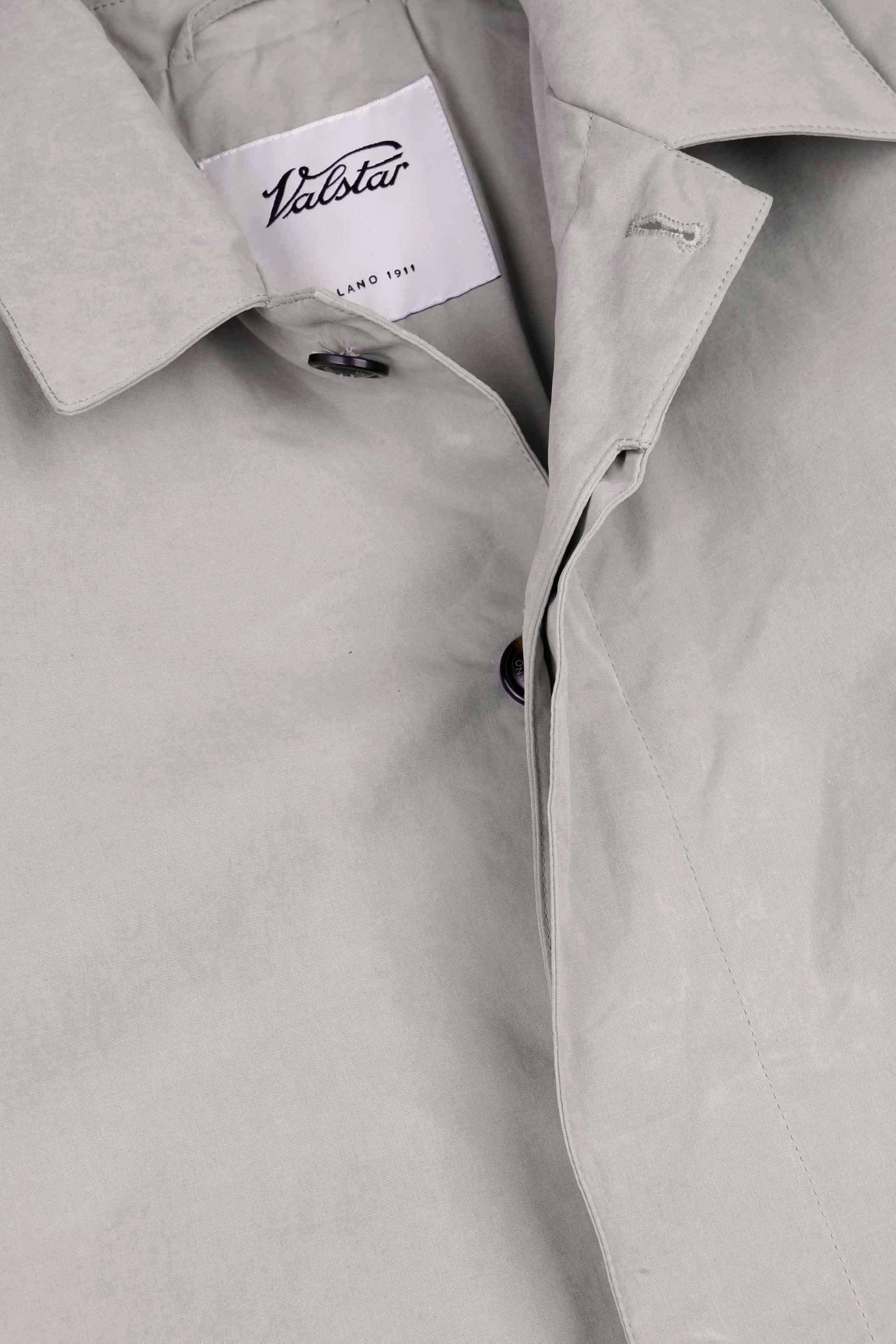 TRENCH COAT MILANO, TESSUTO MISTO COTONE CERATO WR, IMBOTTITO - Ghiaia