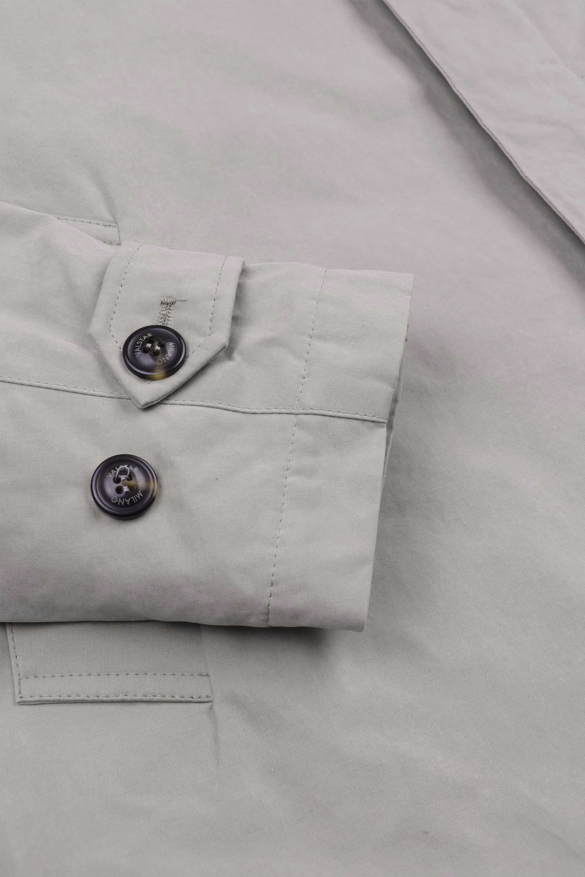 TRENCH COAT MILANO, TESSUTO MISTO COTONE CERATO WR, IMBOTTITO - Ghiaia