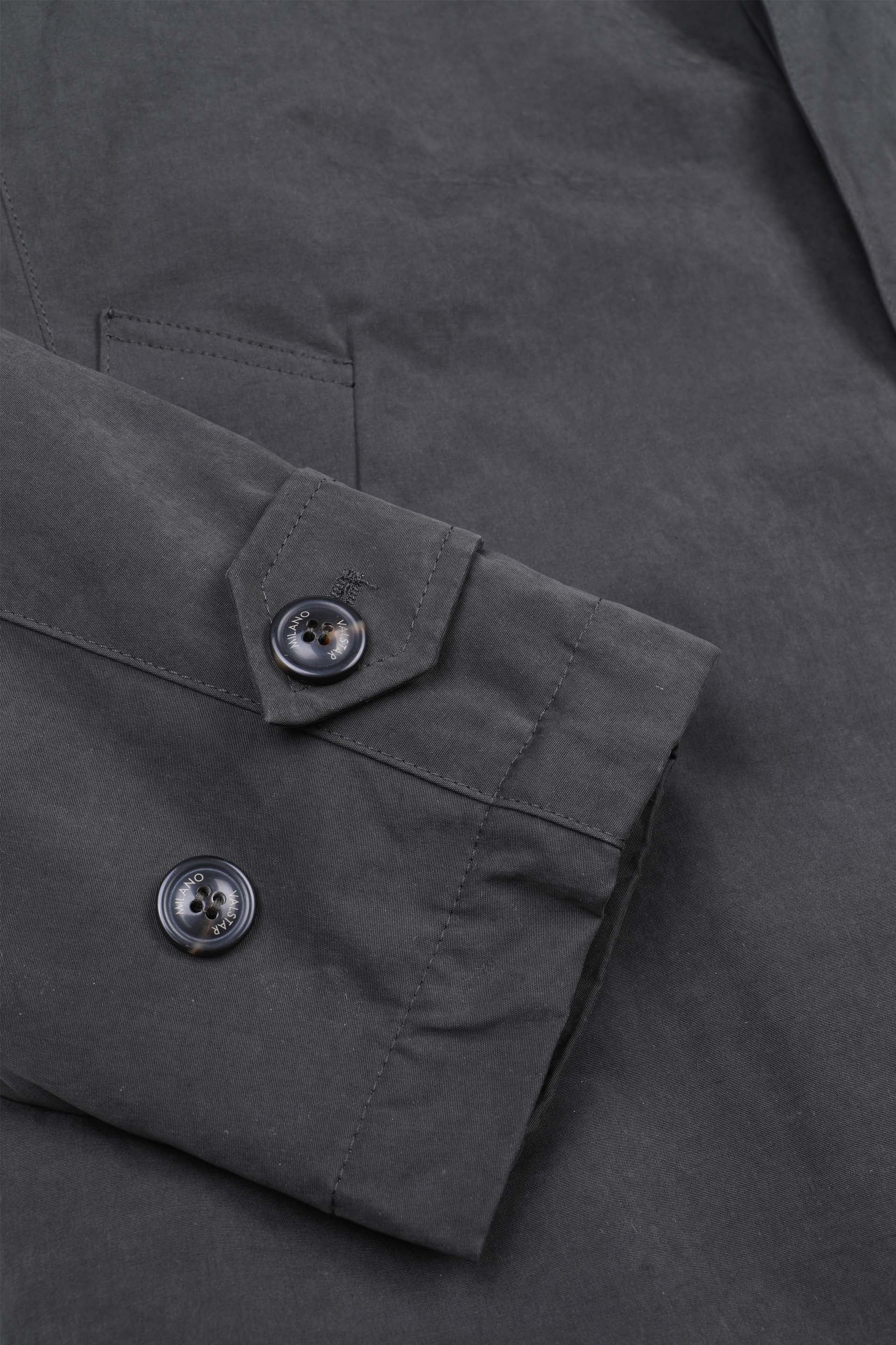 TRENCH COAT MILANO, TESSUTO MISTO COTONE CERATO WR, IMBOTTITO - Fumo di londra