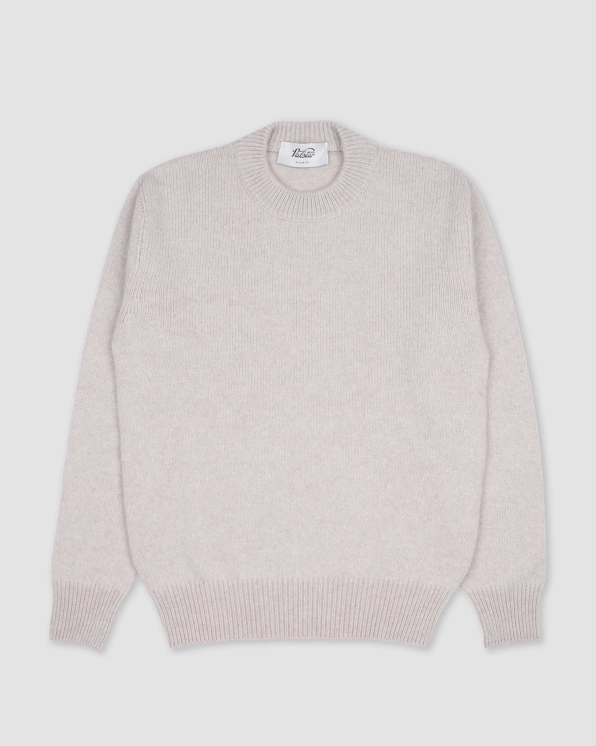 Maglia girocollo in cashmere. Beige - Dust
