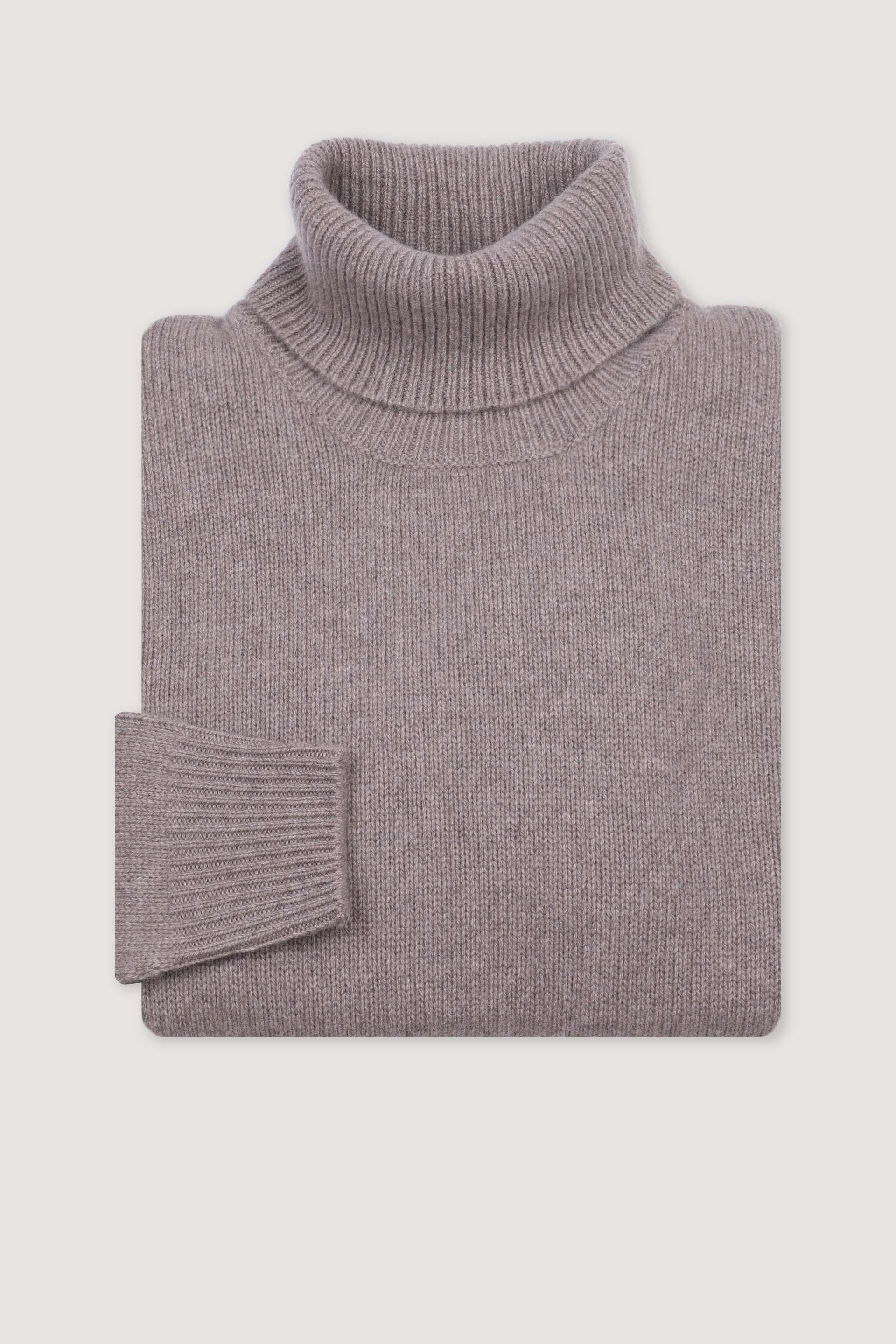 Maglia dolcevita in cashmere. Marrone - Wood