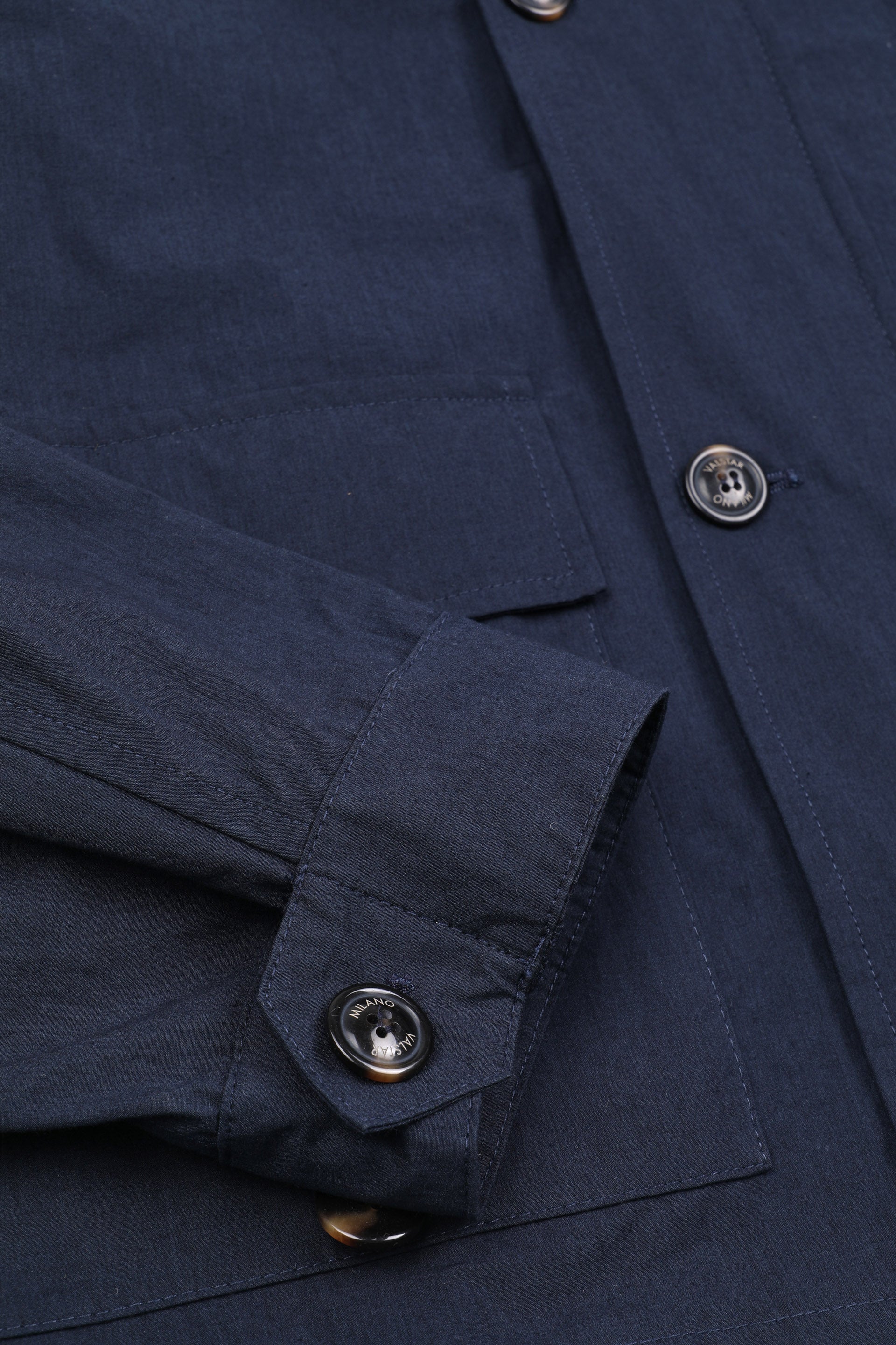 GIUBBOTTO CON ZIP, SFODERATO, TESSUTO GIAPPONESE COTONE/NYLON WR, FINISSAGGIO VINTAGE - Navy blue