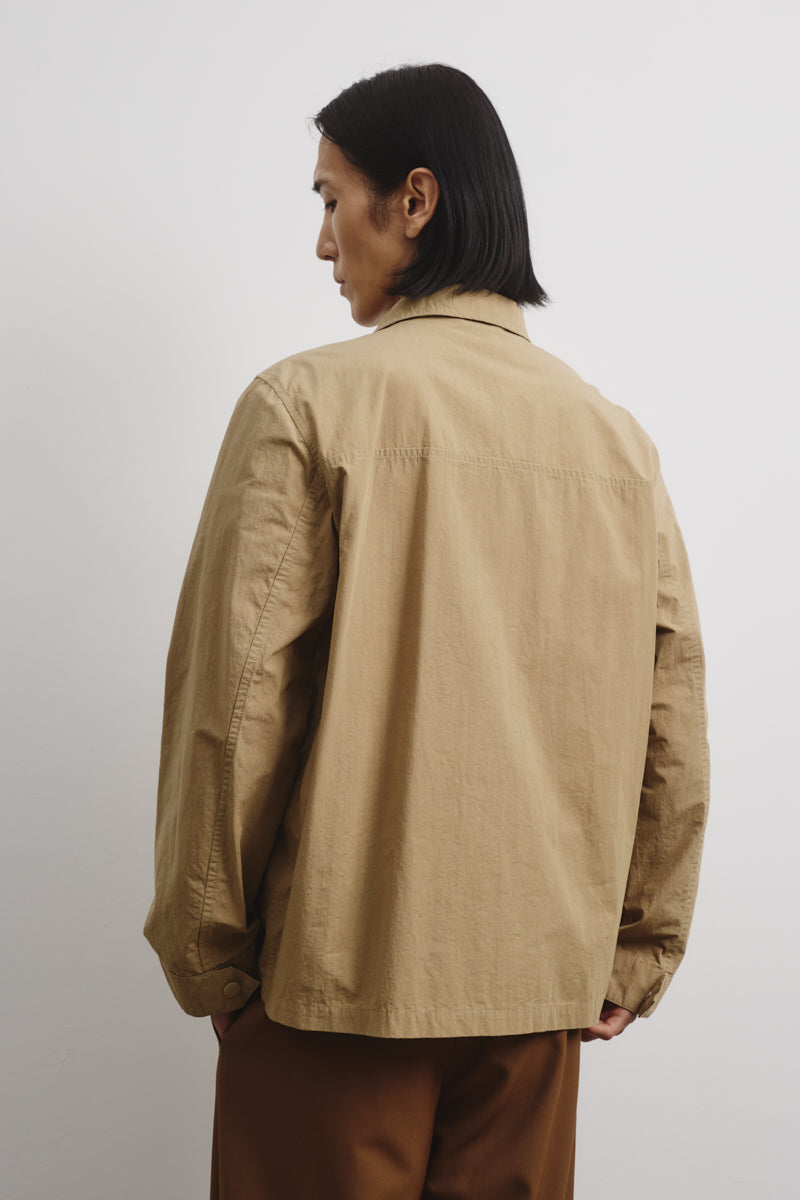 OVERSHIRT, SFODERATA, TESSUTO GIAPPONESE COTONE/NYLON WR, FINISSAGGIO VINTAGE - Mou