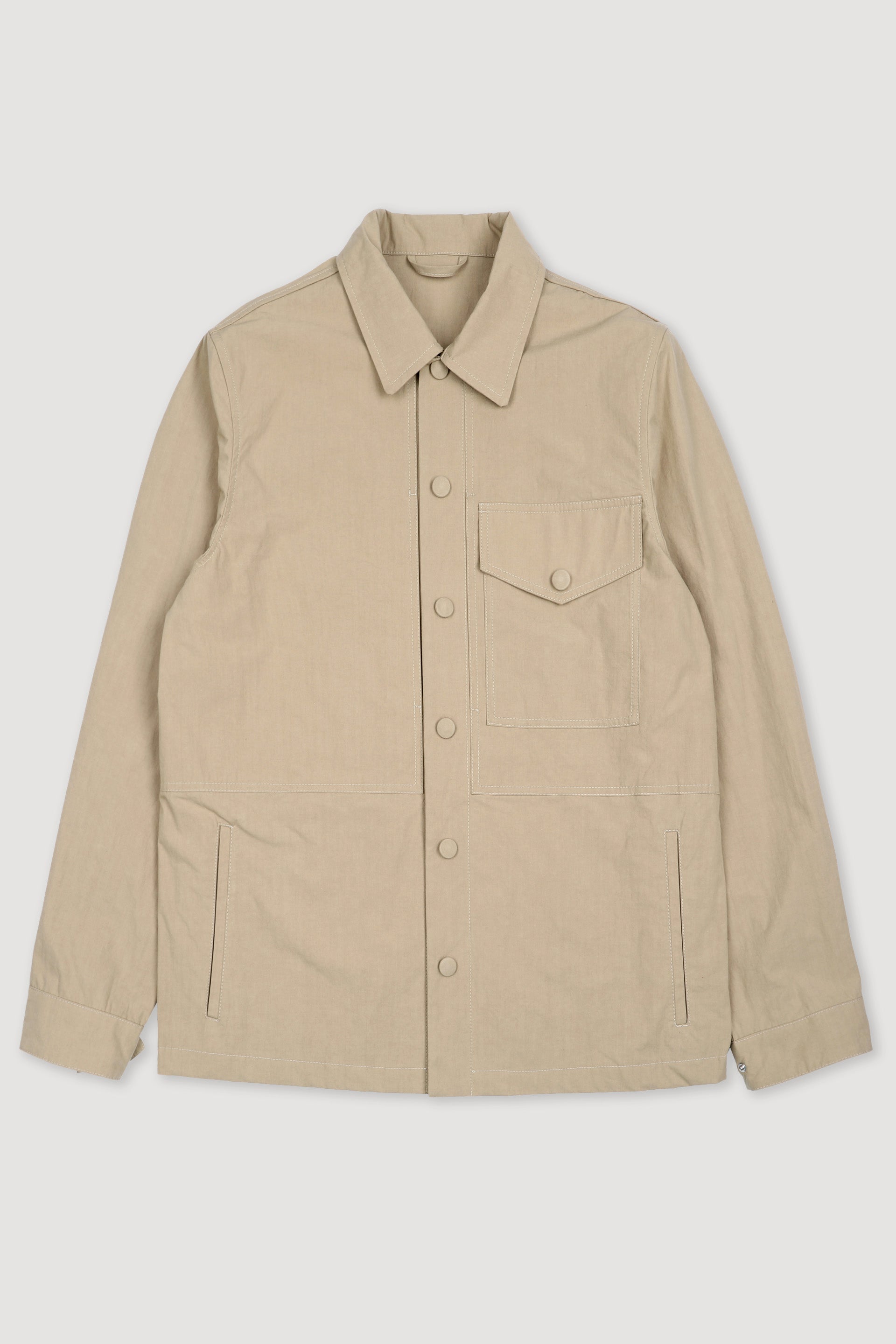 OVERSHIRT, SFODERATA, TESSUTO GIAPPONESE COTONE/NYLON WR, FINISSAGGIO VINTAGE - Mou