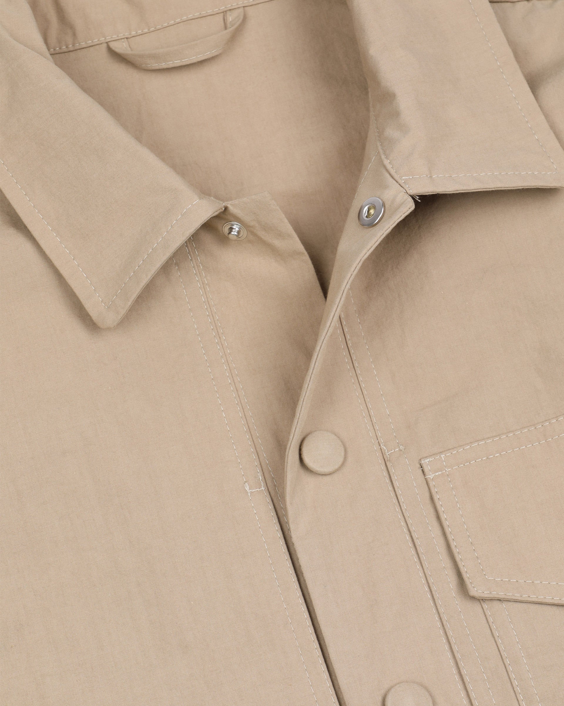 Overshirt in tessuto water repellent di cotone-nylon, sfoderata. Beige - Mou