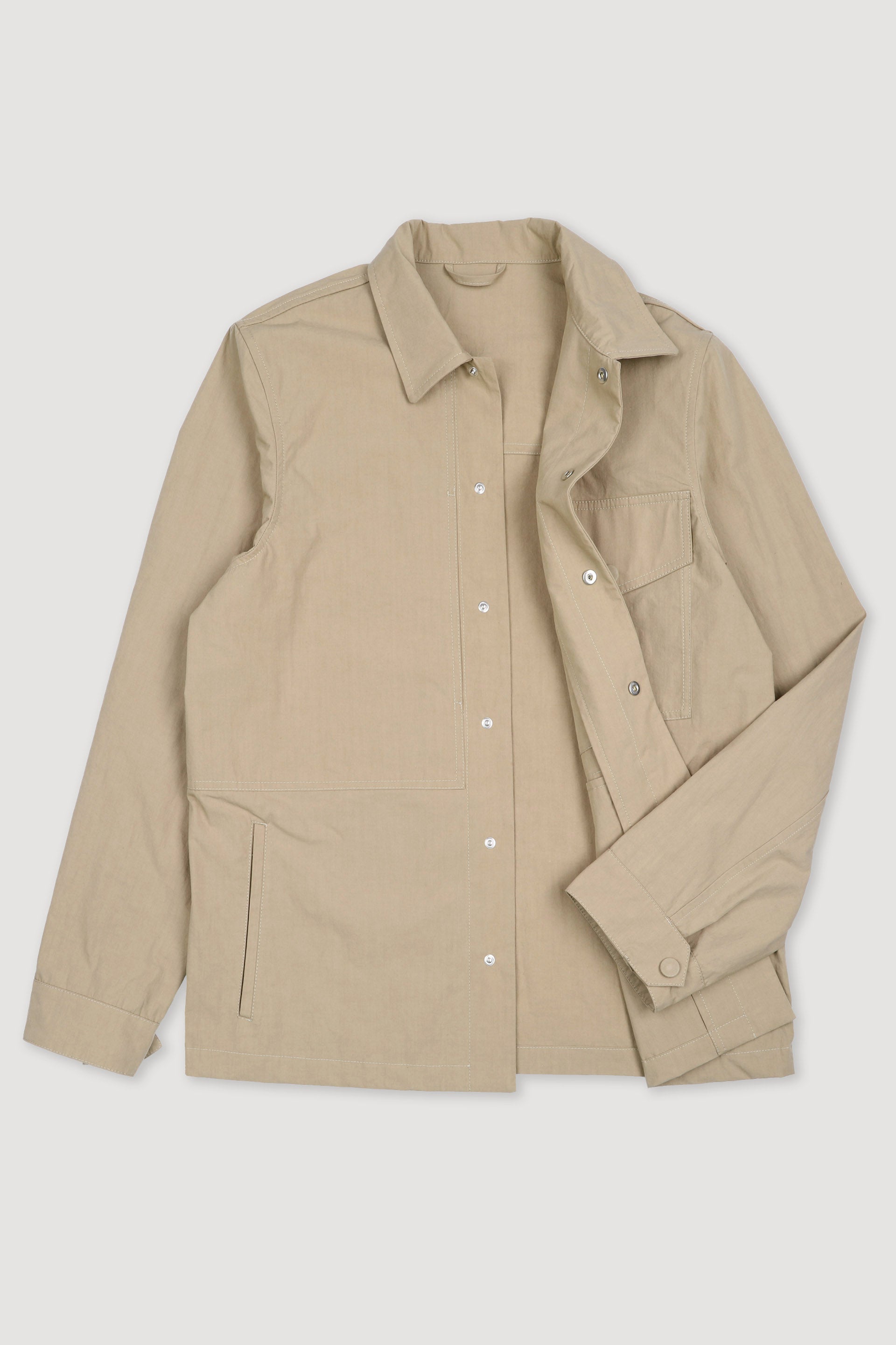 OVERSHIRT, SFODERATA, TESSUTO GIAPPONESE COTONE/NYLON WR, FINISSAGGIO VINTAGE - Mou