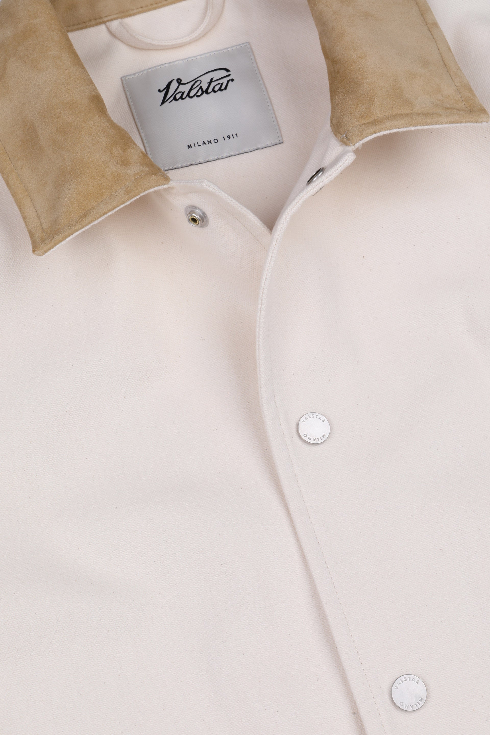 PETER WORK JACKET, SFODERATA, CANVAS DI COTONE - Avorio