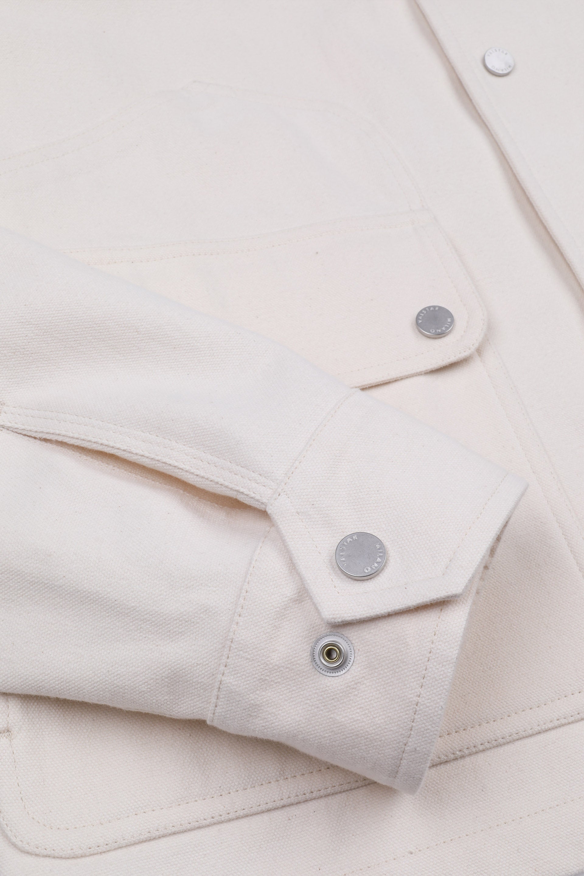 PETER WORK JACKET, SFODERATA, CANVAS DI COTONE - Avorio