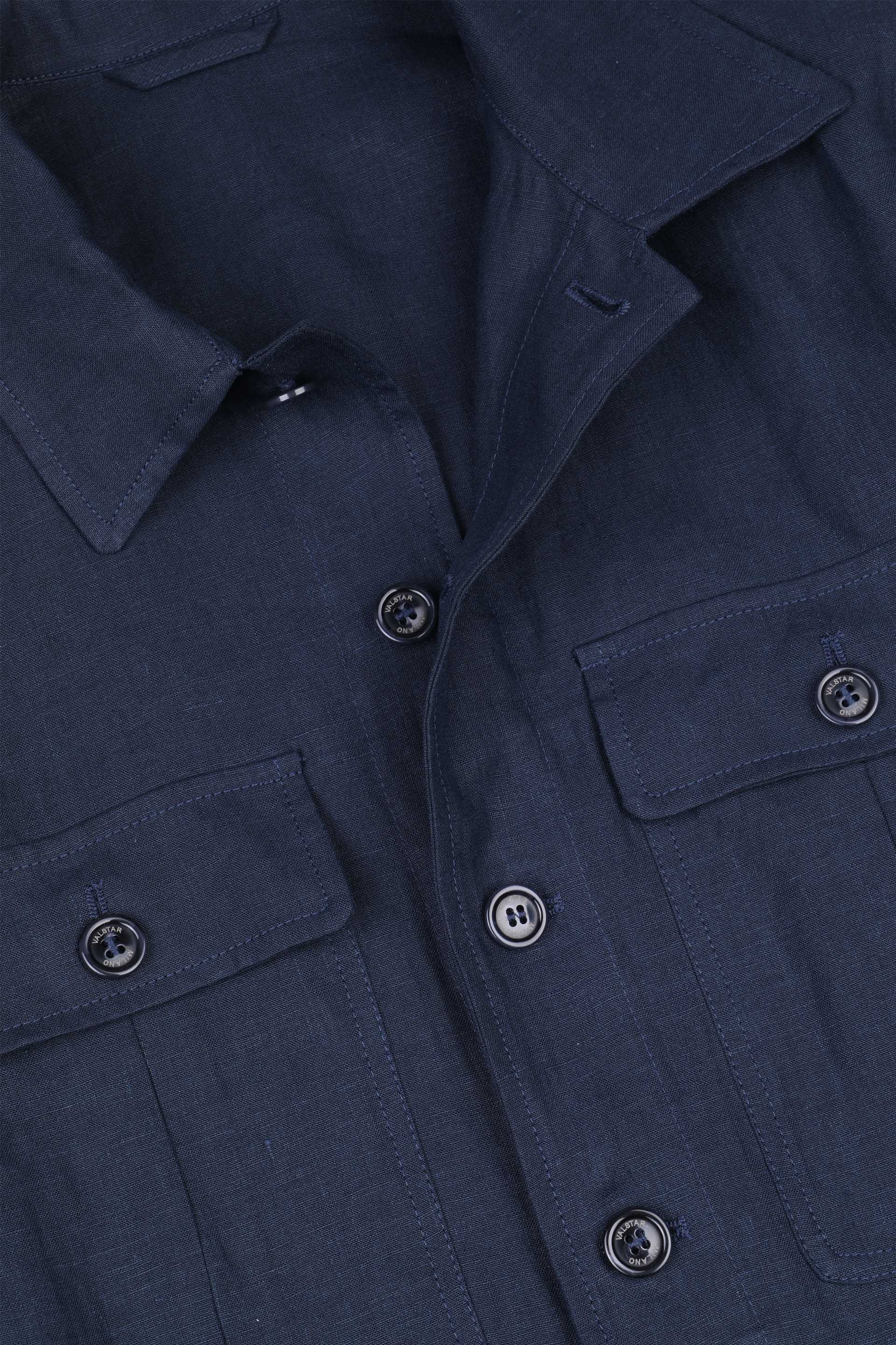 ANTONIO OVERSHIRT , SFODERATA, LINO - Blu notte