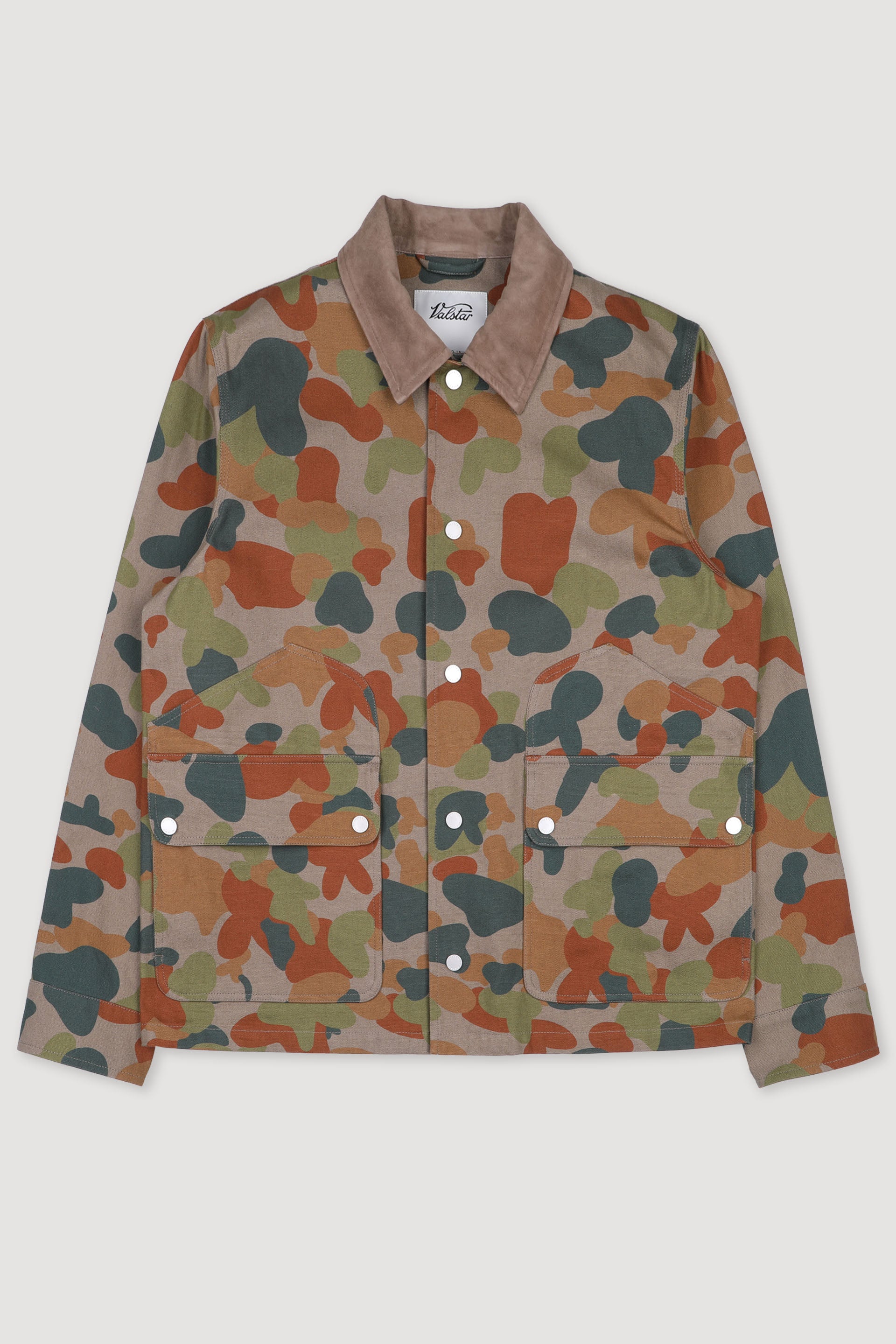 GIACCA WORK REVERSIBILE, SFODERATA, TESSUTO SPINA DI PESCE GIAPPONESE DI COTONE DOPPIA STAMPA - Coloniale/green/brown
