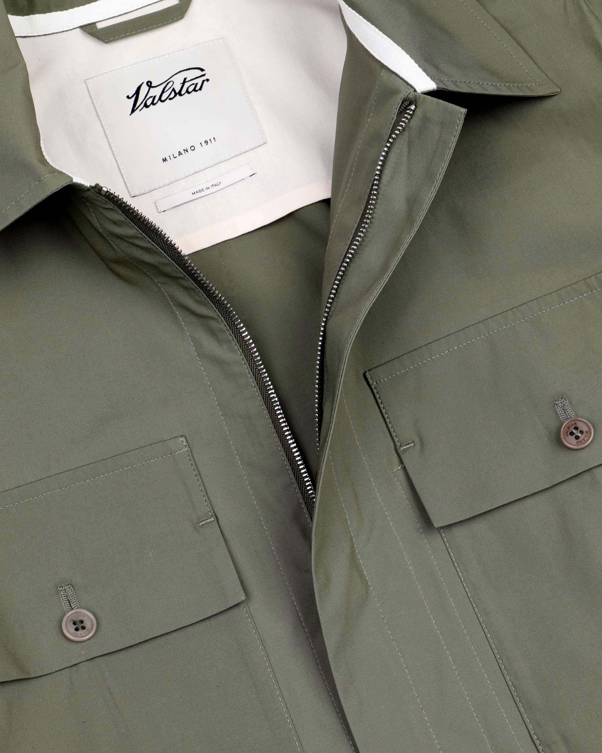 Giubbotto Jamie con zip in popeline di cotone, sfoderato. Verde - Frantoio