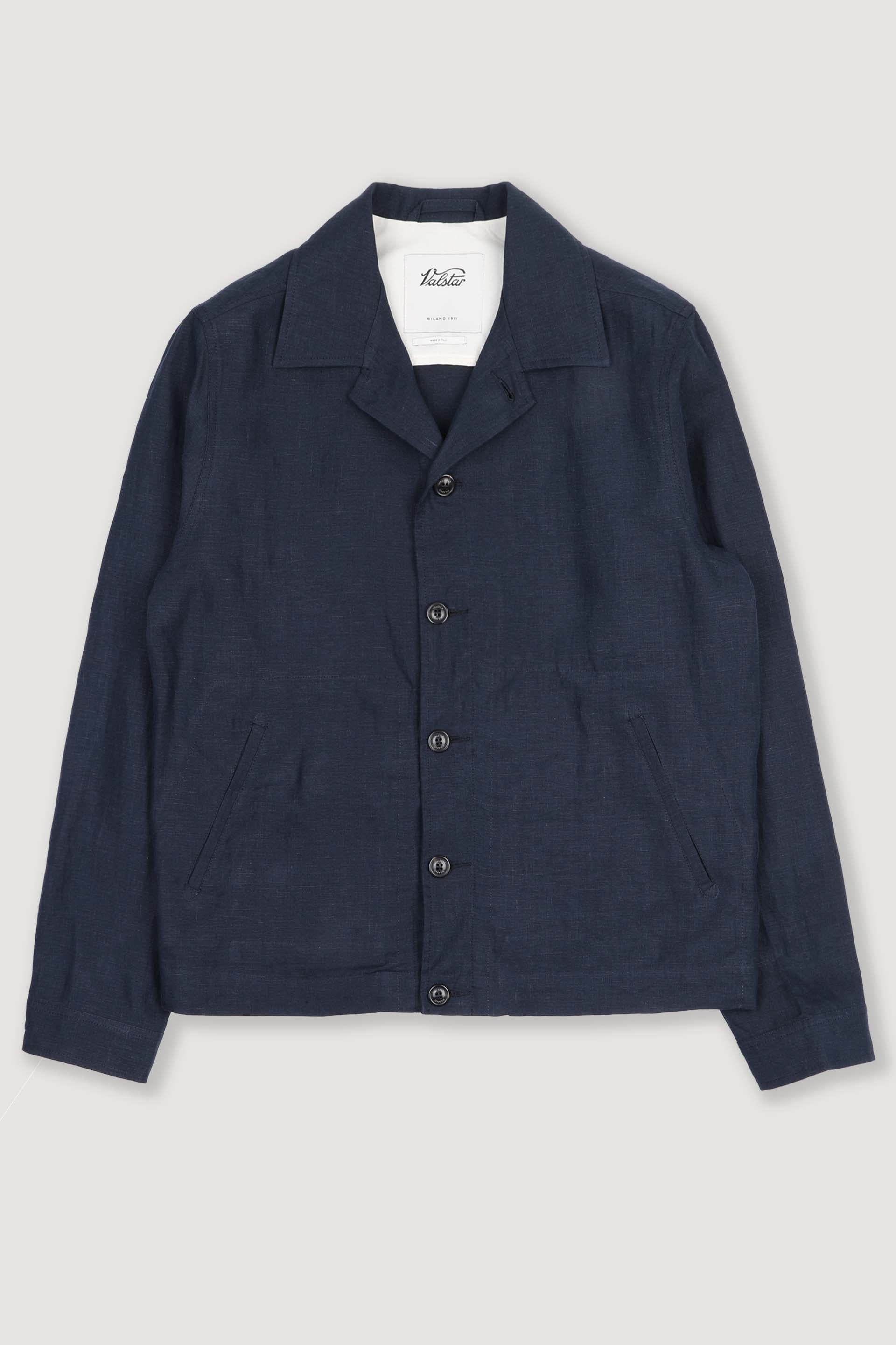 Mickey unlined coach jacket in linen, blue - Blu notte