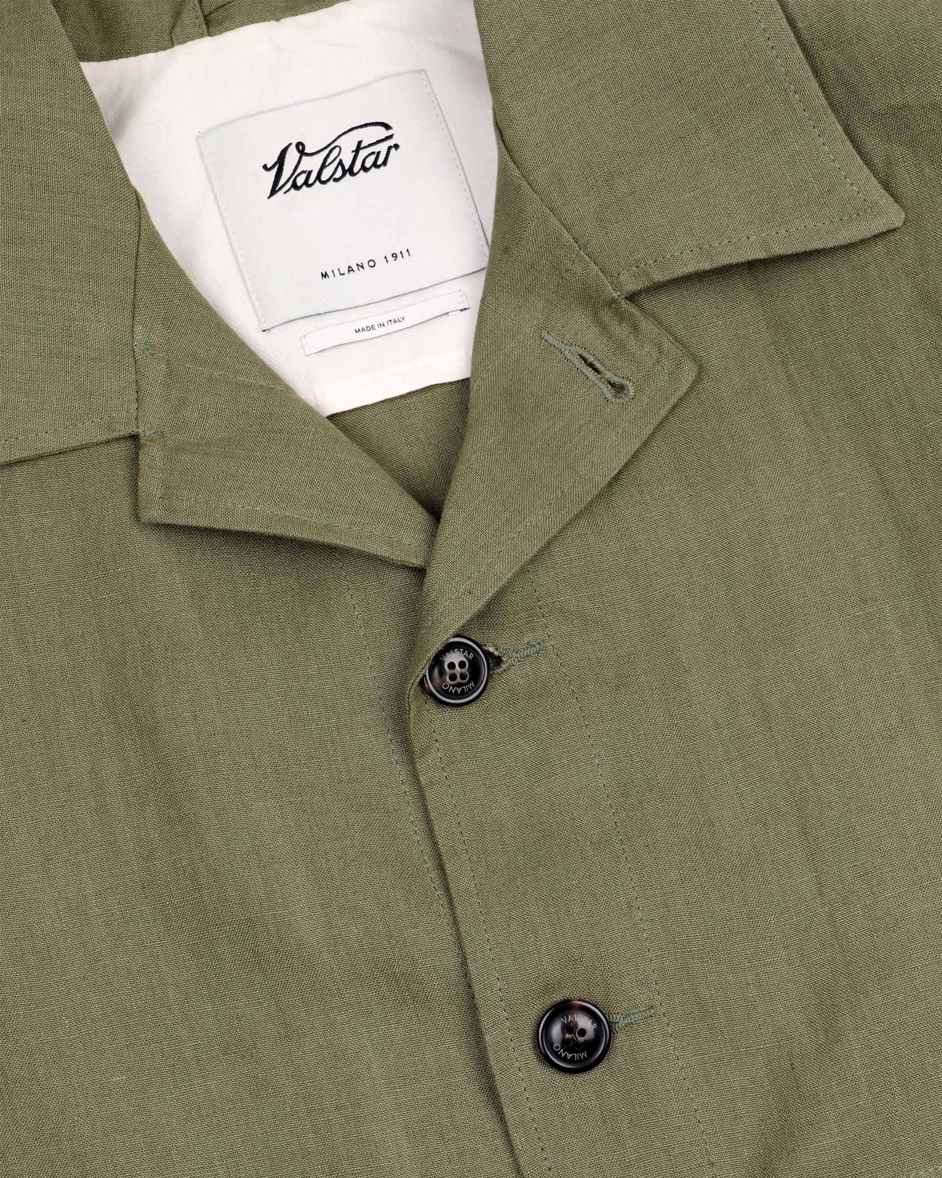 Mickey unlined coach jacket in linen - Fatigue green