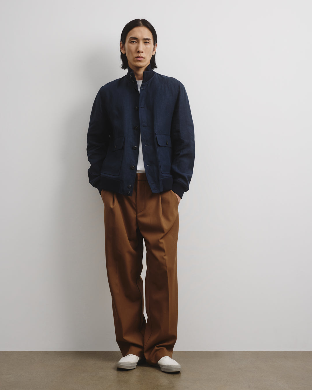 Giubbotto Valstarino in lino, sfoderato - Blu notte