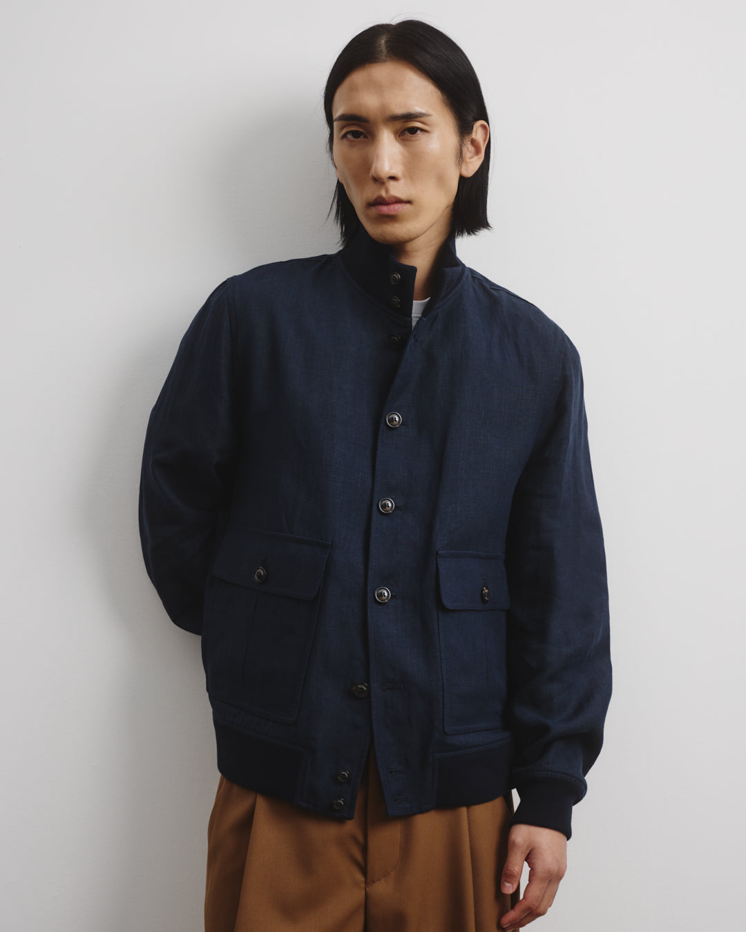 Giubbotto Valstarino in lino, sfoderato - Blu notte