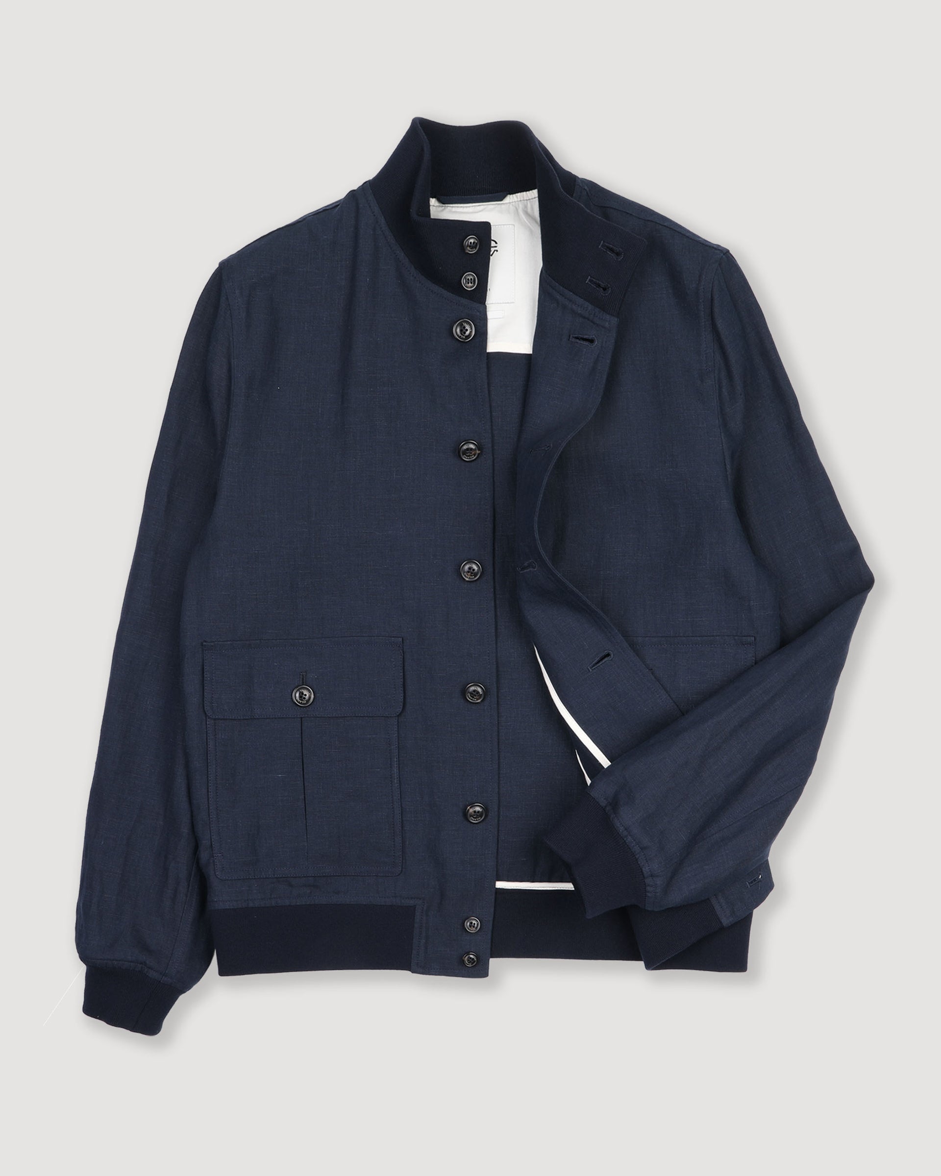 Giubbotto Valstarino in lino, sfoderato - Blu notte