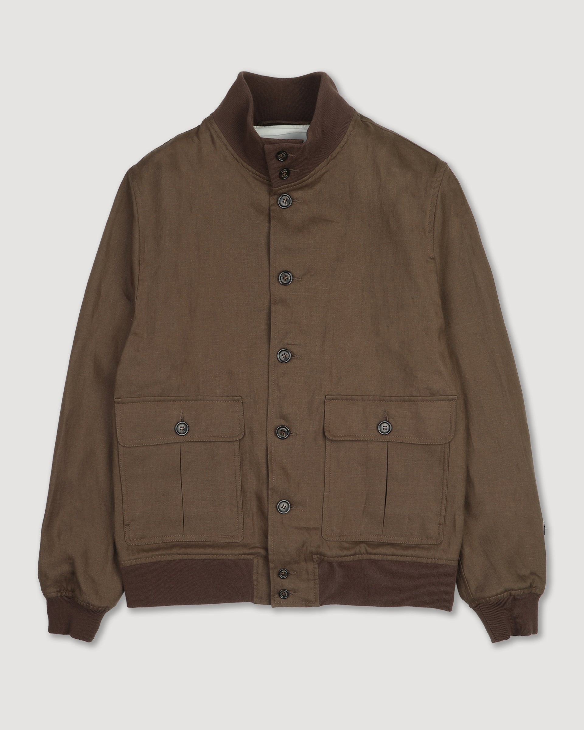 Giubbotto Valstarino in lino, sfoderato. Marrone - Caramello