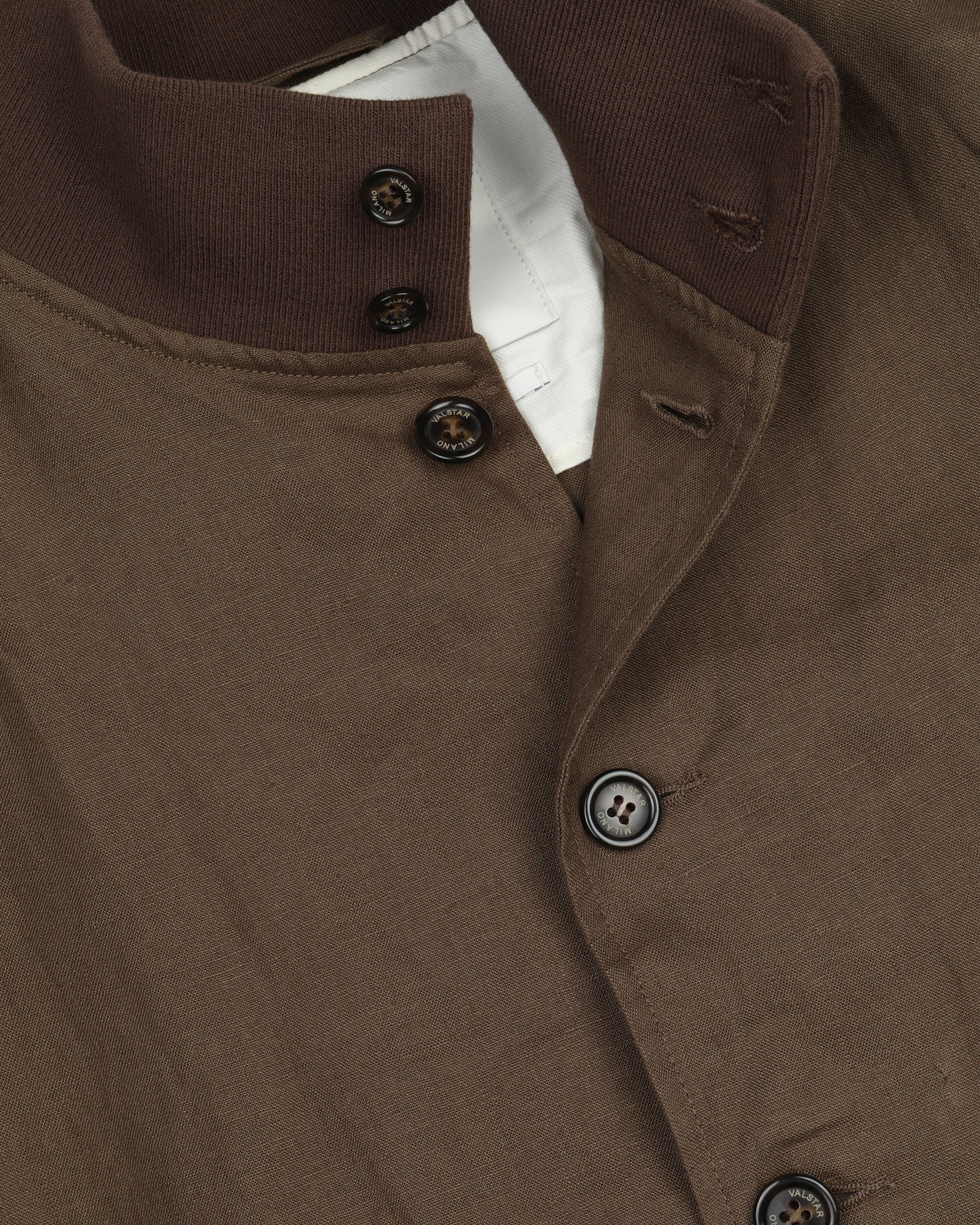 Giubbotto Valstarino in lino, sfoderato. Marrone - Caramello