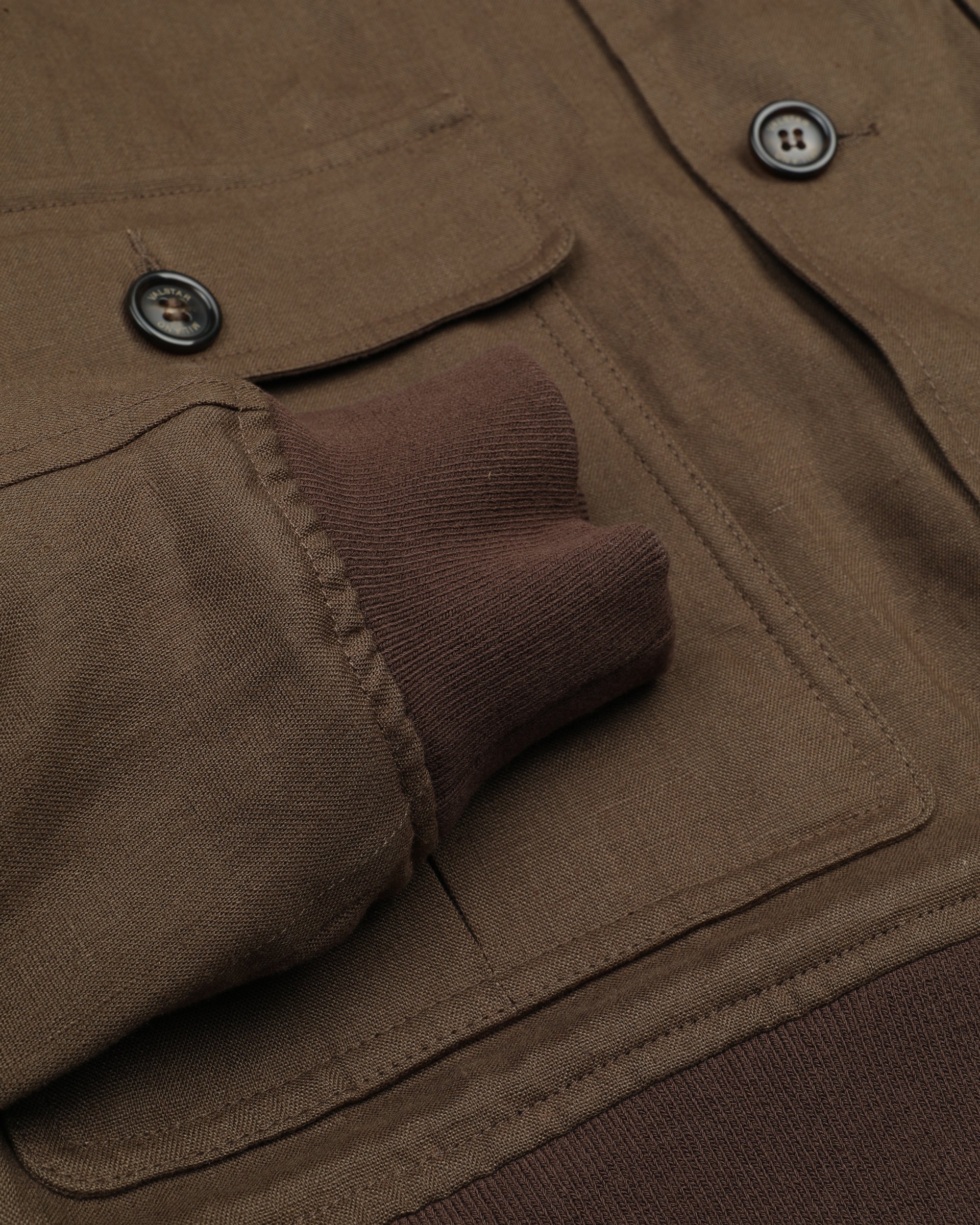 Giubbotto Valstarino in lino, sfoderato. Marrone - Caramello