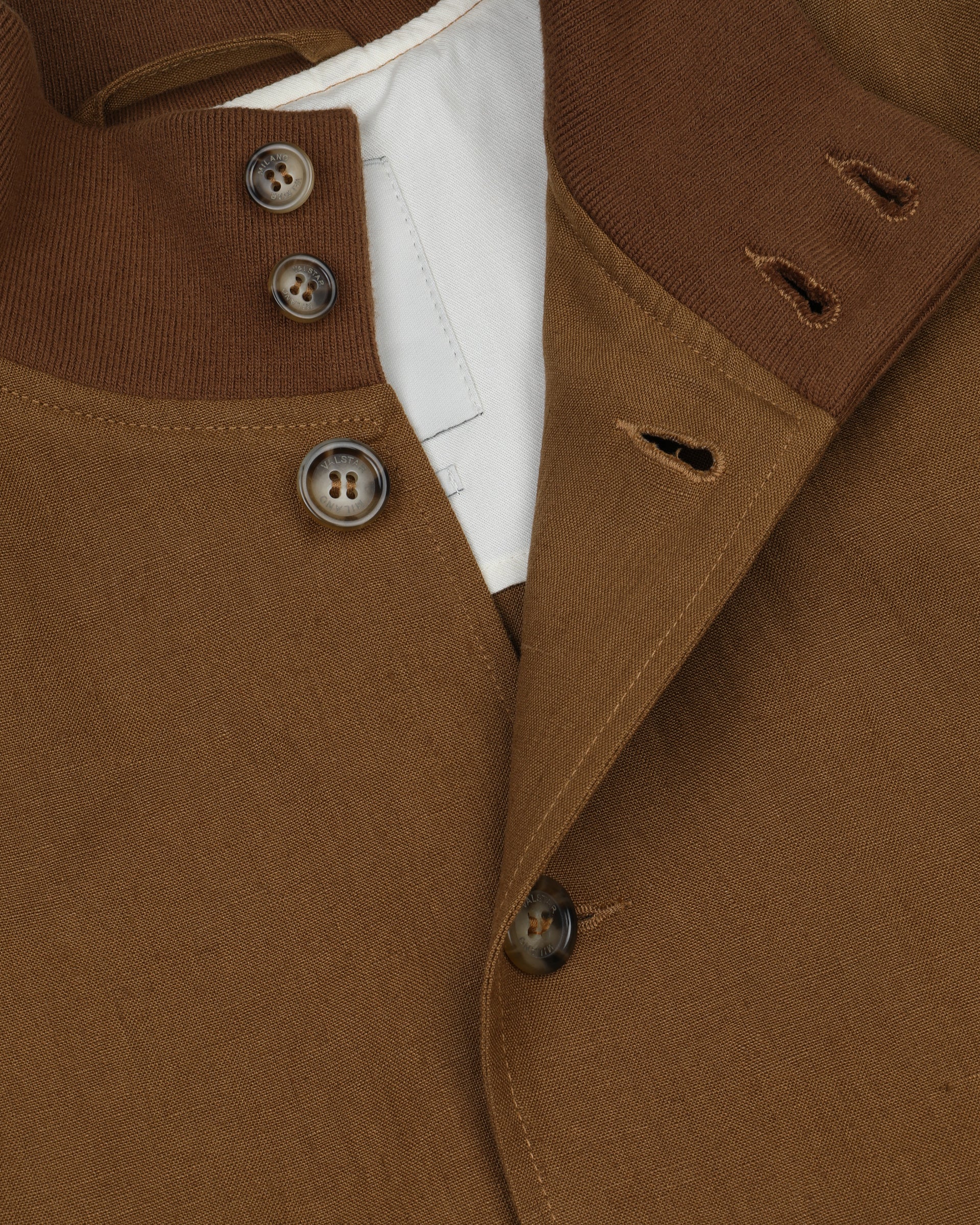 Giubbotto Valstarino in lino, sfoderato. Marrone - Cognac