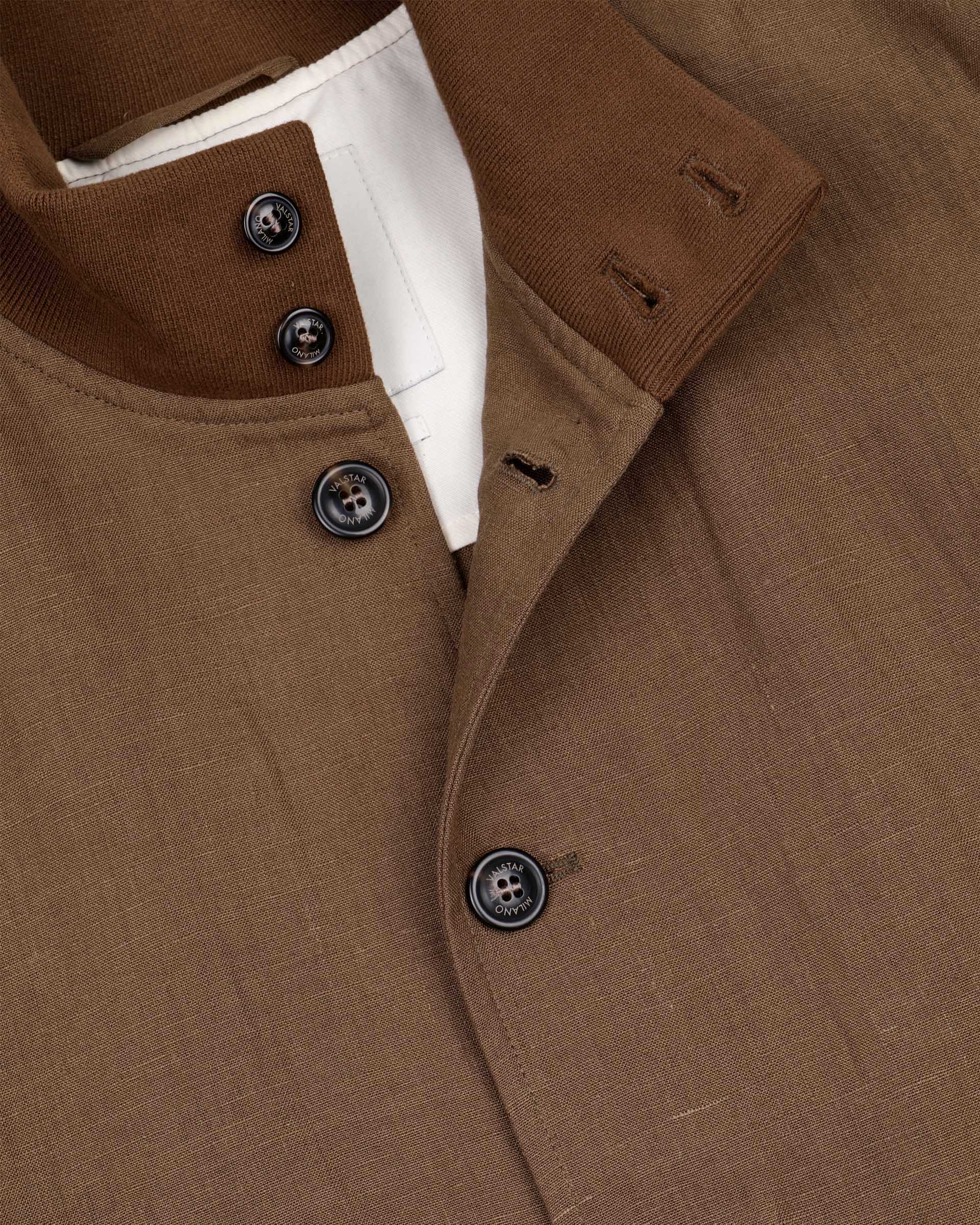 Linen Valstarino jacket, unlined. Brown - Acorn