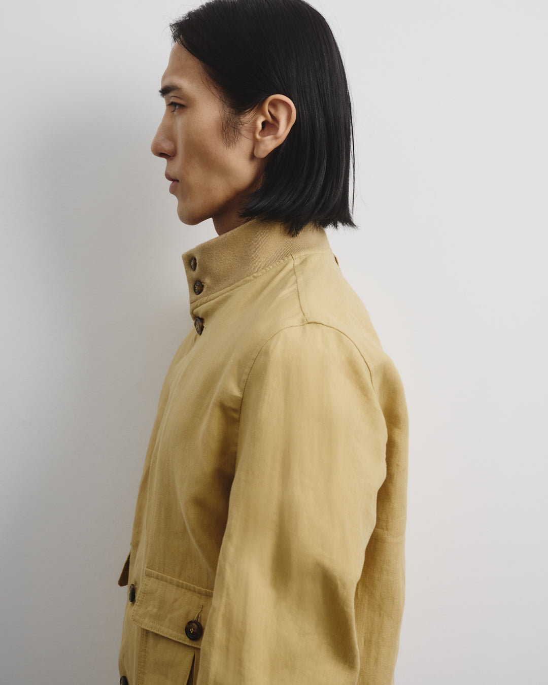 Linen Valstarino jacket, unlined. Yellow - Propoli