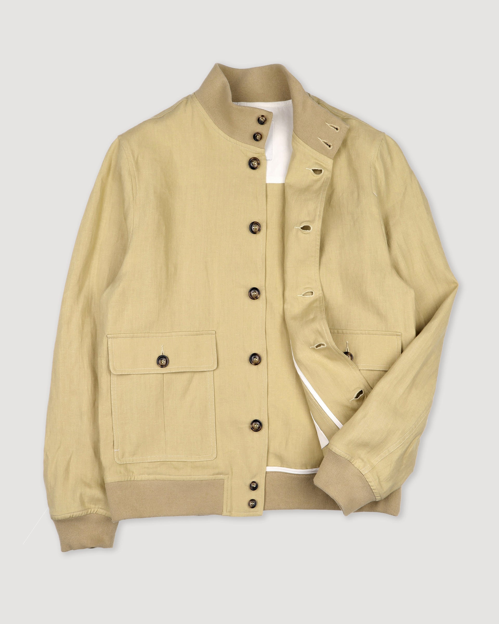Linen Valstarino jacket, unlined. Yellow - Propoli