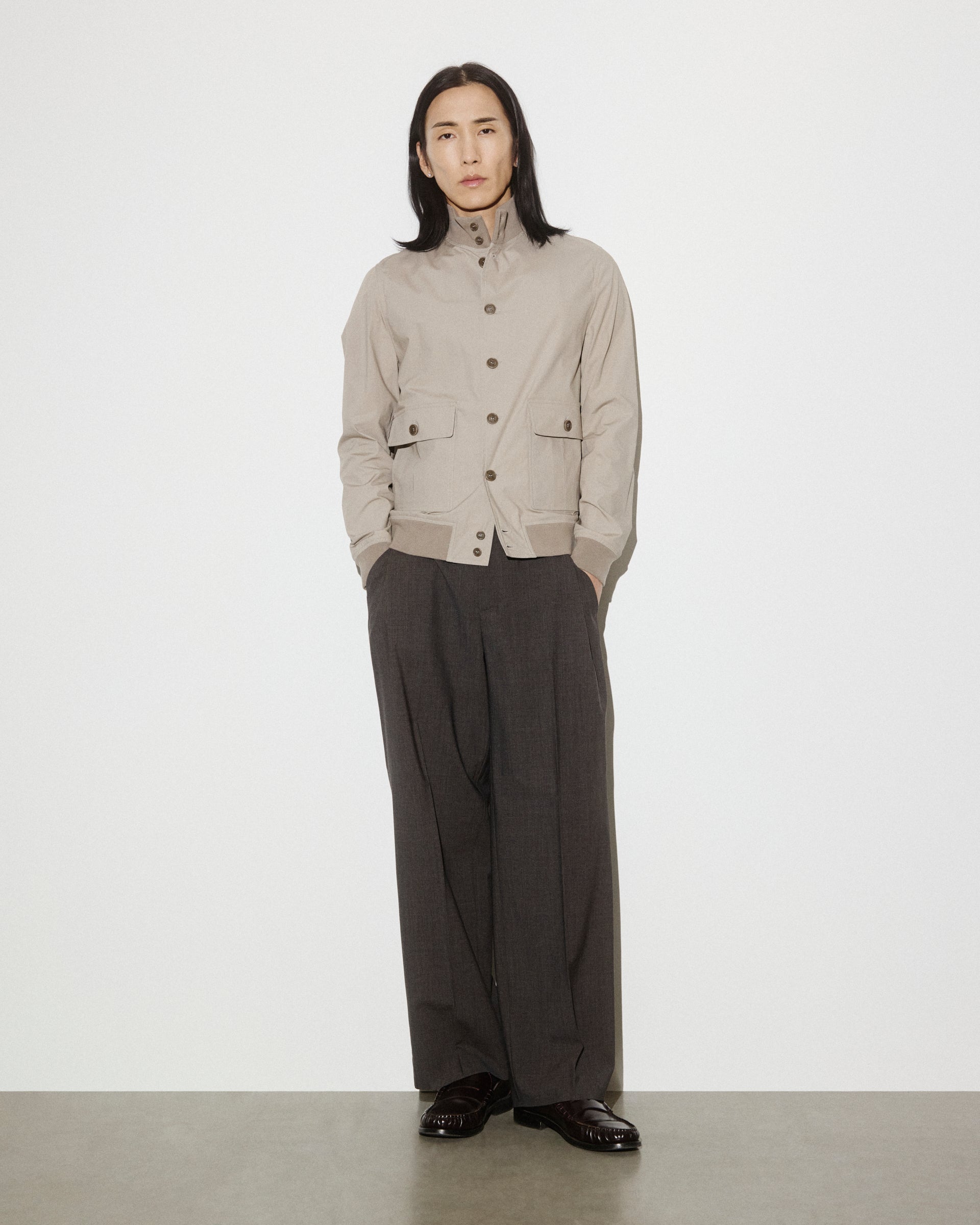 Giubbotto Valstarino in popeline stretch, sfoderato. Beige - Desert